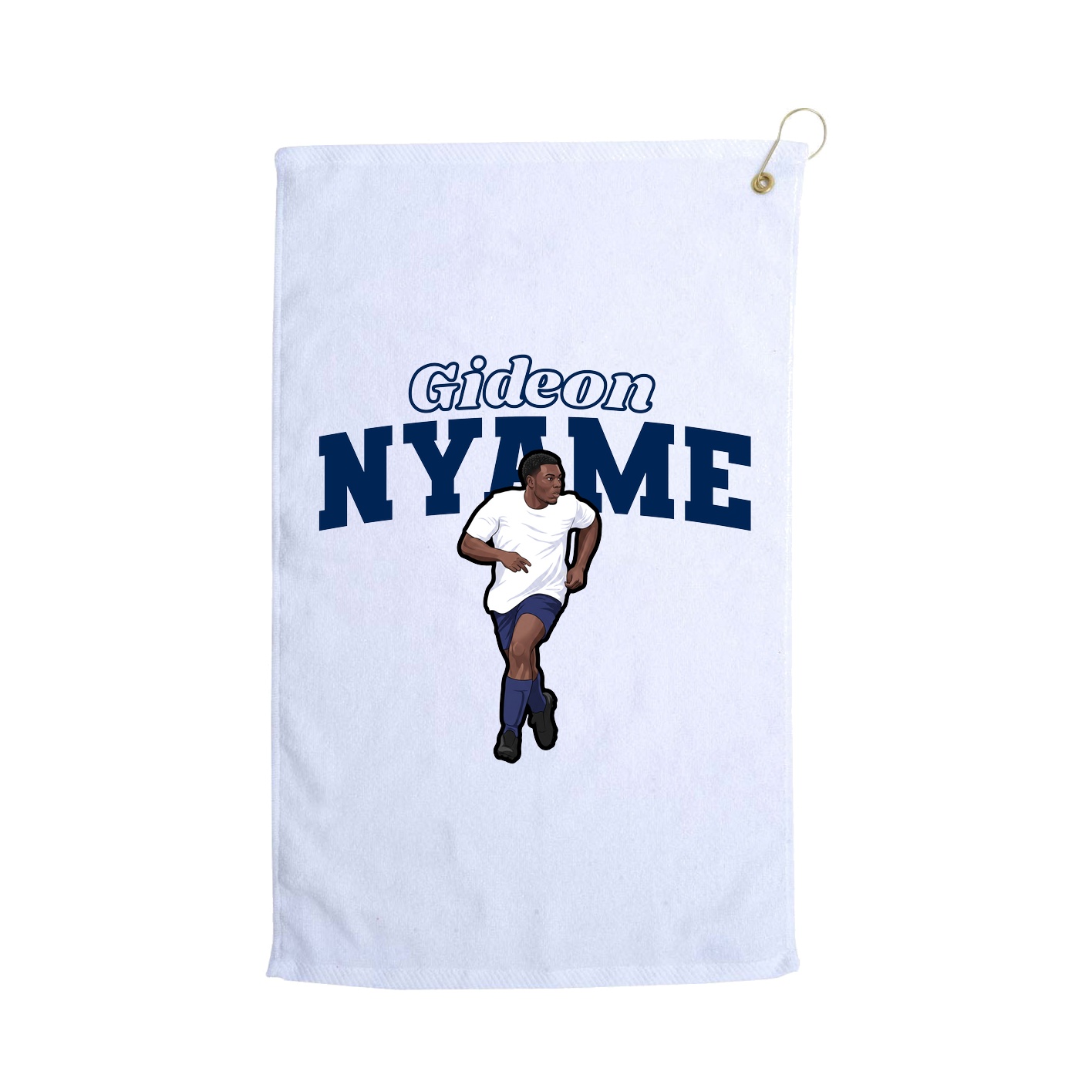 Golf Towel — Name Arch in White