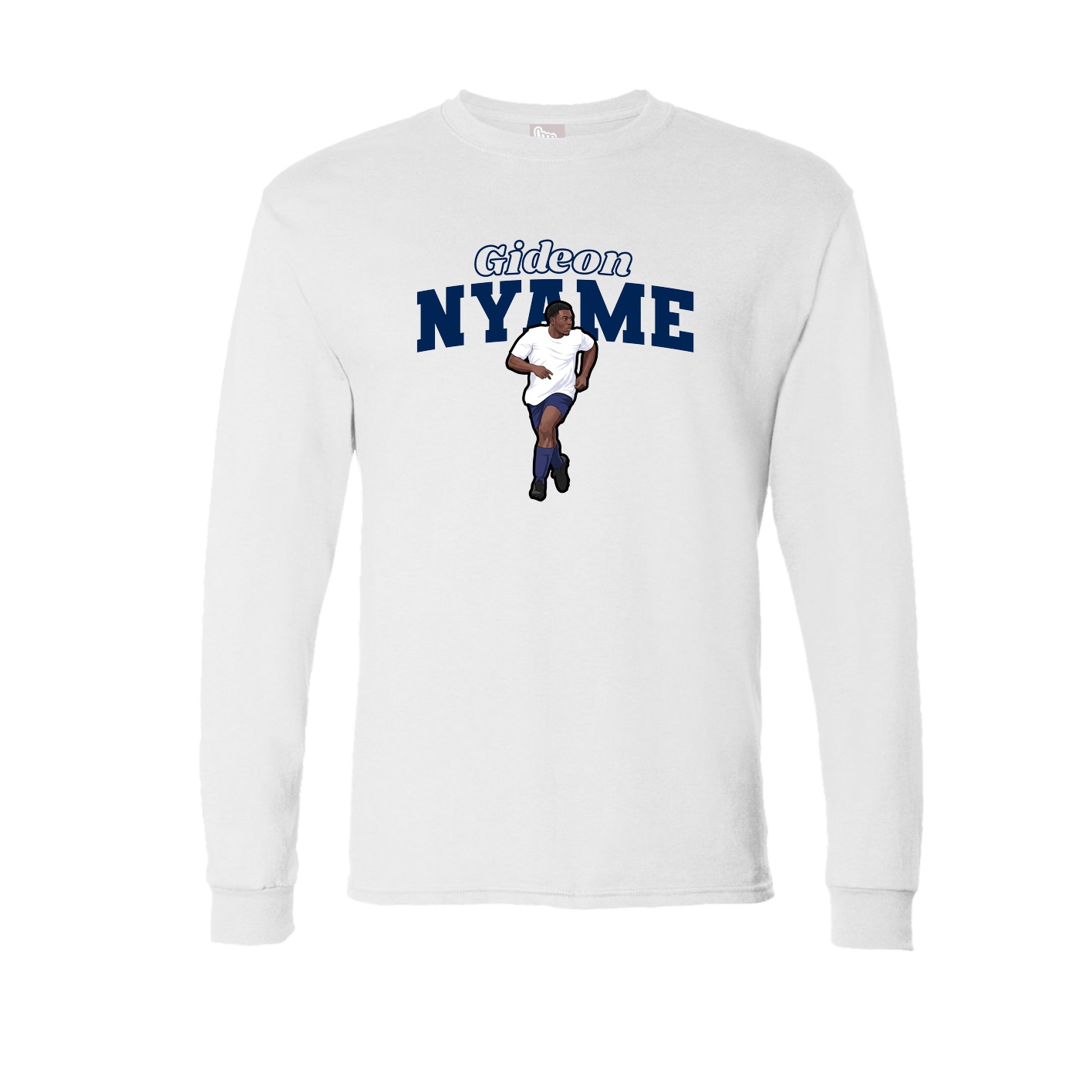 Long Sleeve Tee — Name Arch in White