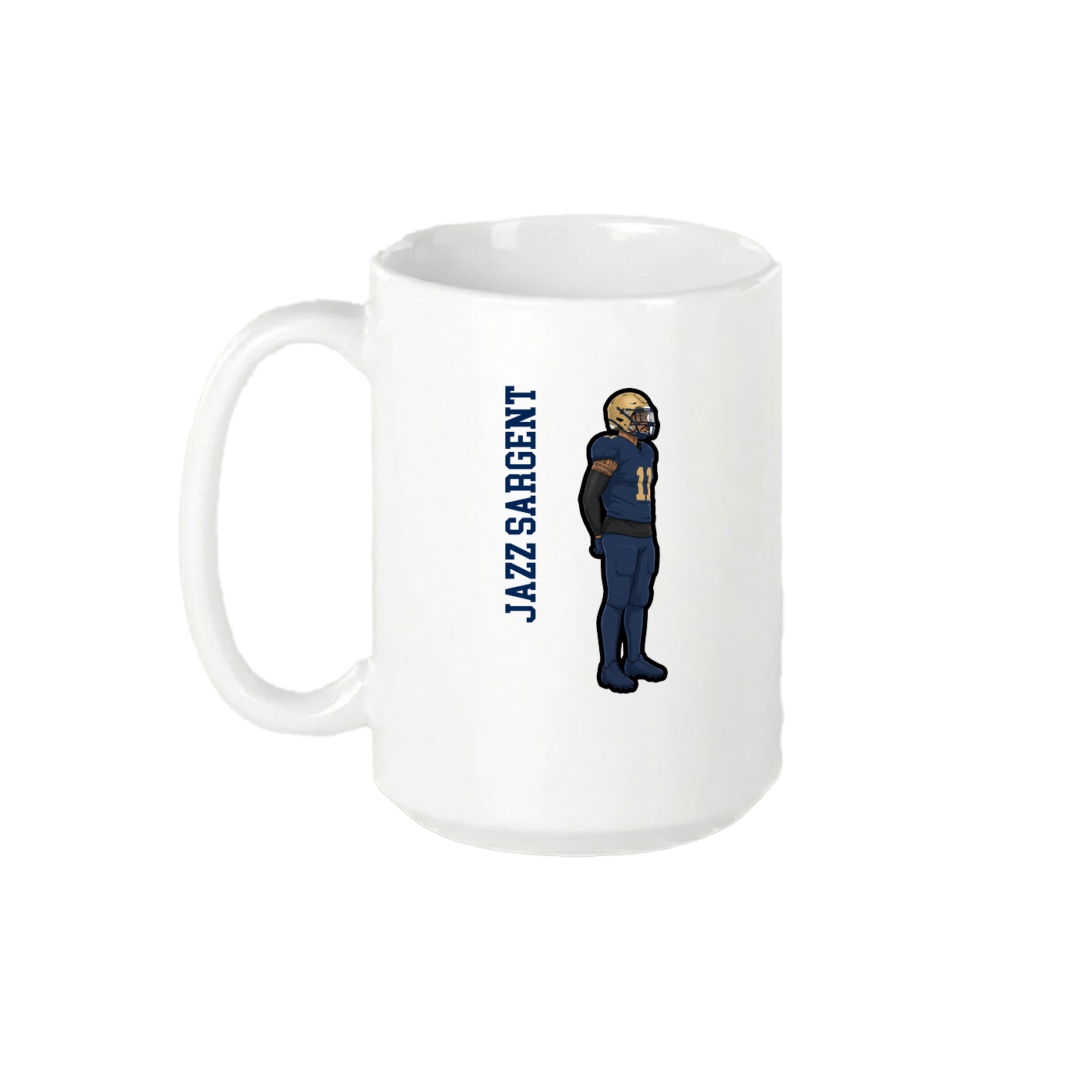 15oz Coffee Mug — Name Vertical in White