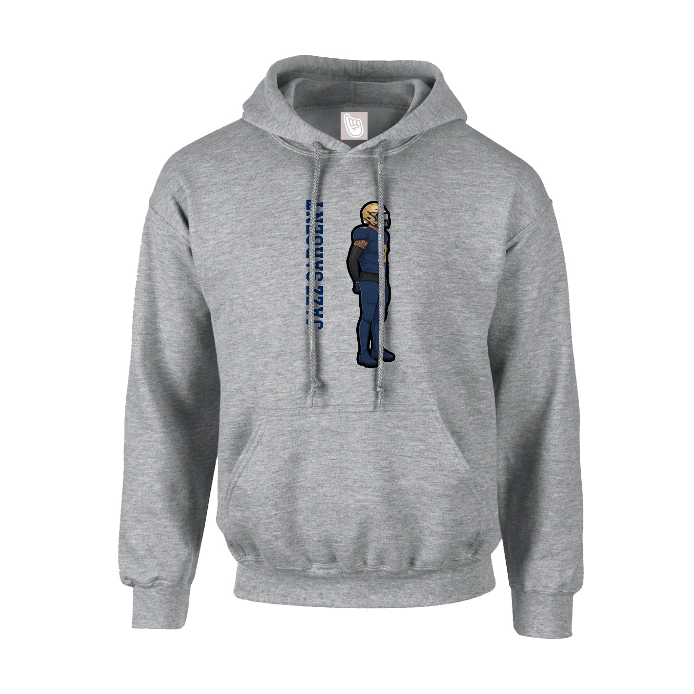 Youth Hoodie — Name Vertical in Grey