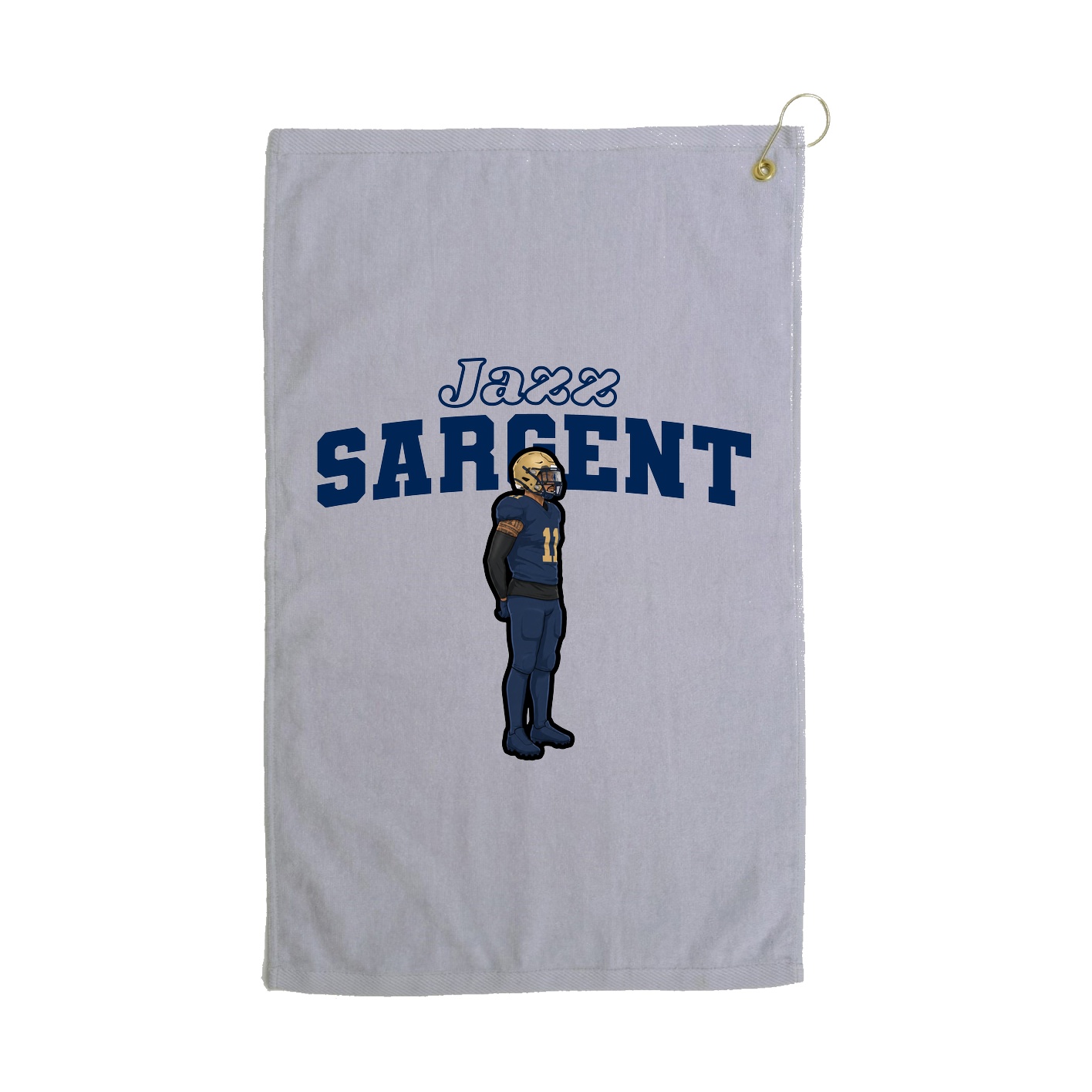 Golf Towel — Name Arch in Grey