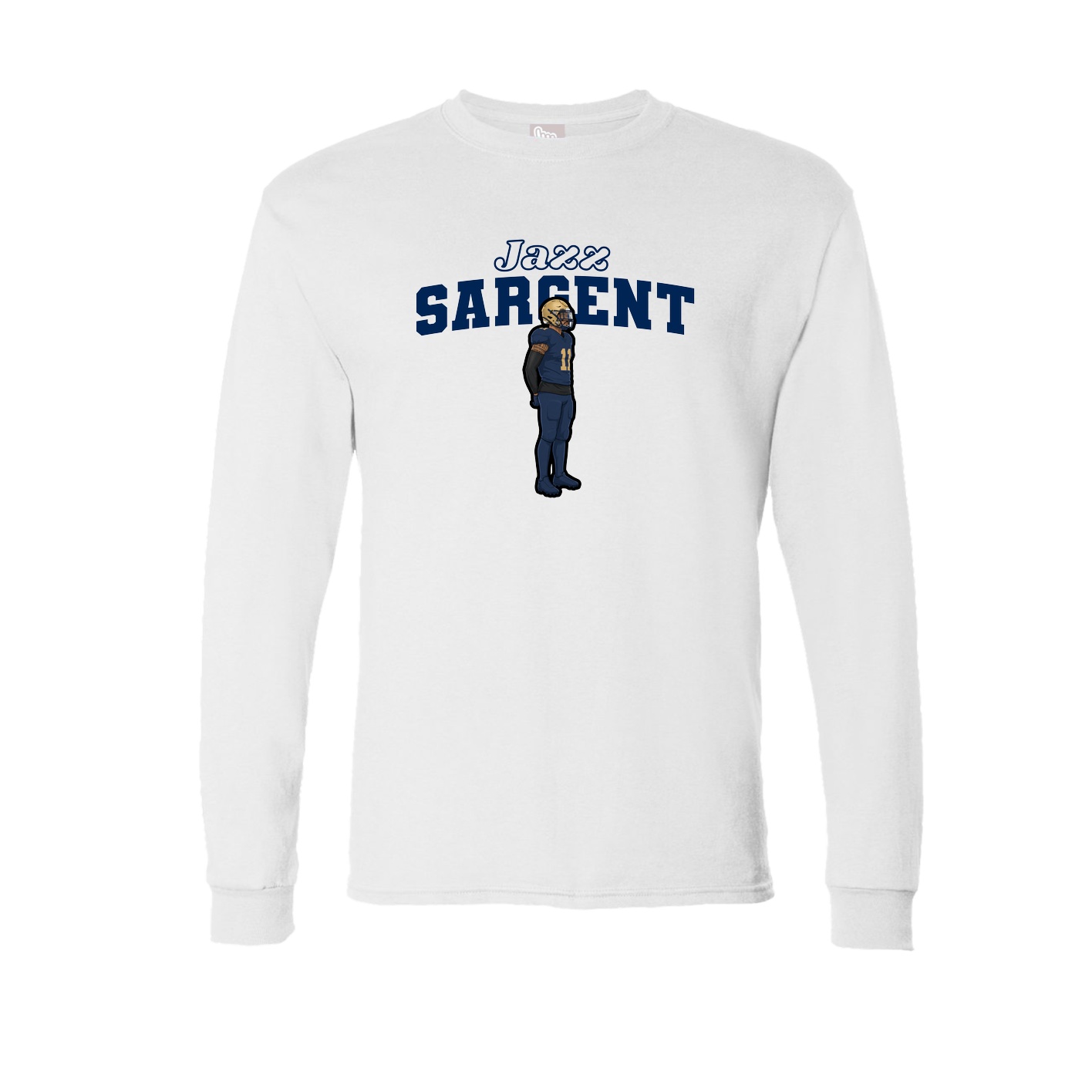 Long Sleeve Tee — Name Arch in White