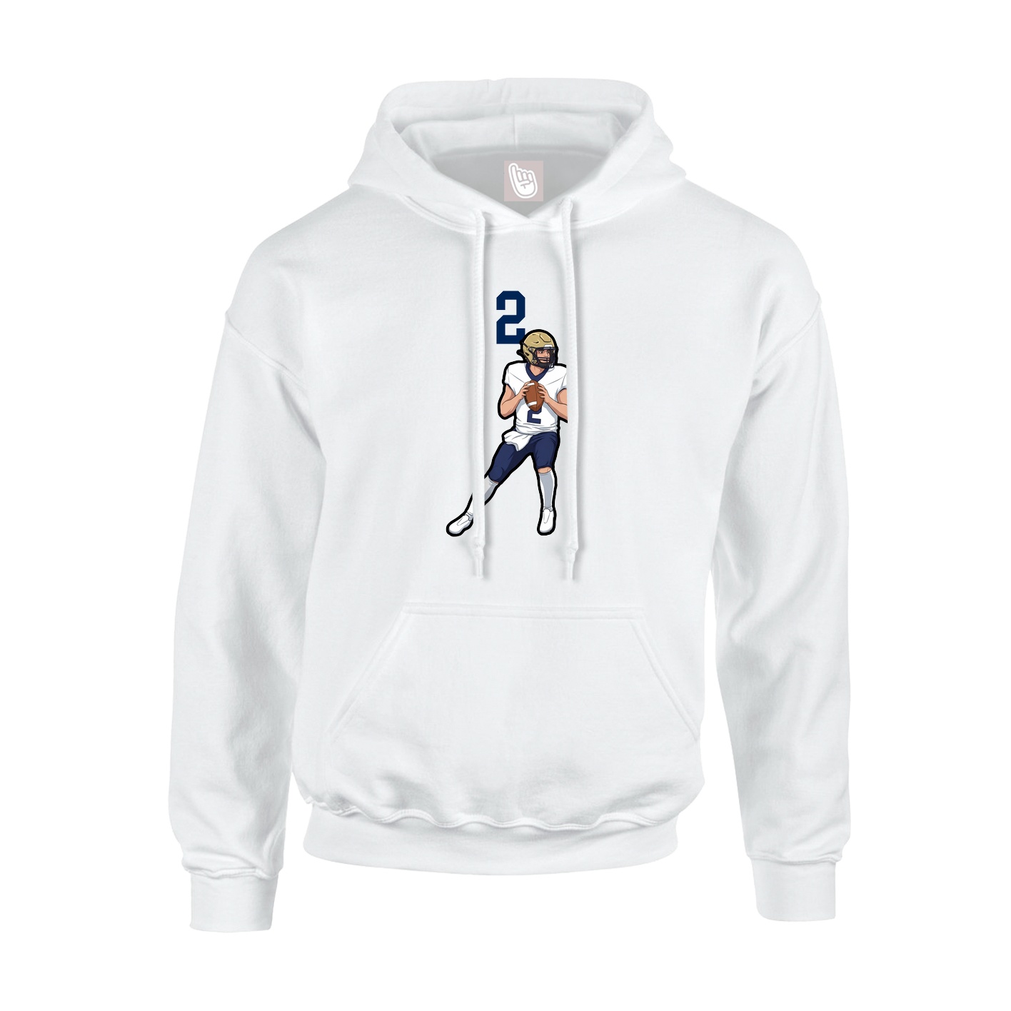 Youth Hoodie — Number Top in White
