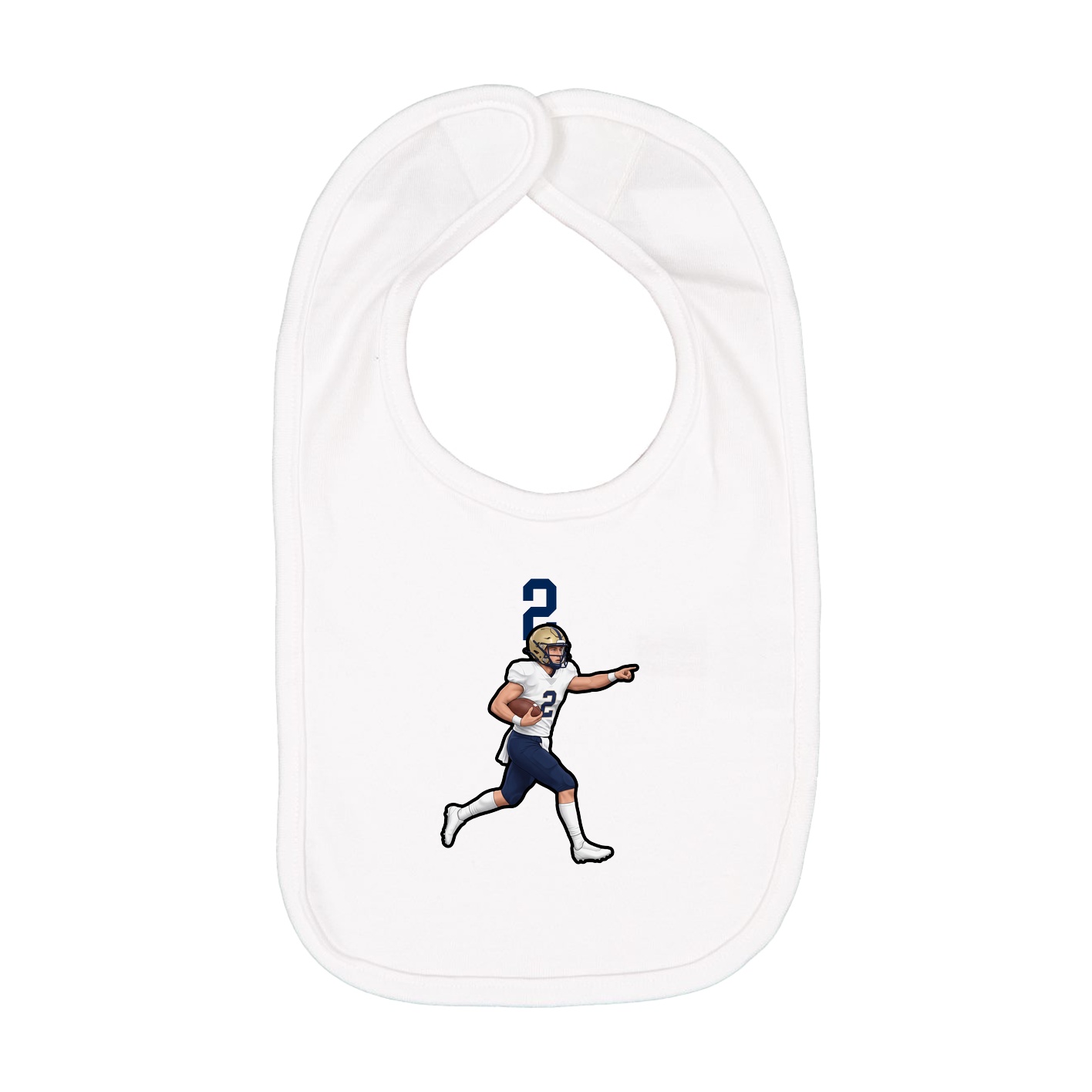 Infant Bib — Number Top in White