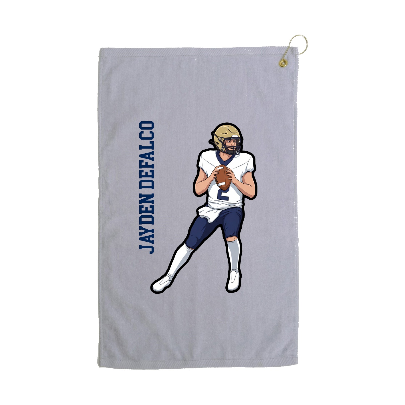 Golf Towel — Name Vertical in Grey