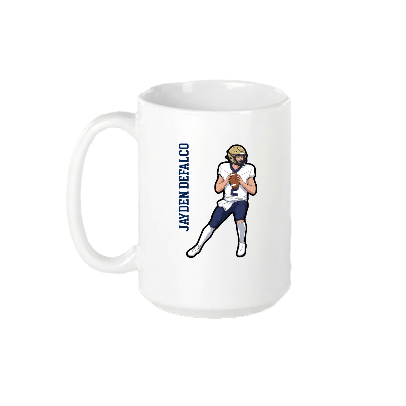 15oz Coffee Mug — Name Vertical in White