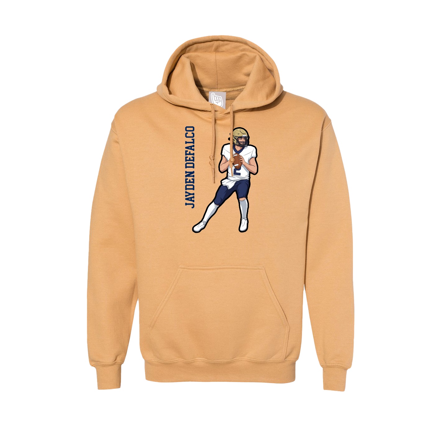 Hoodie — Name Vertical in Vegas Gold