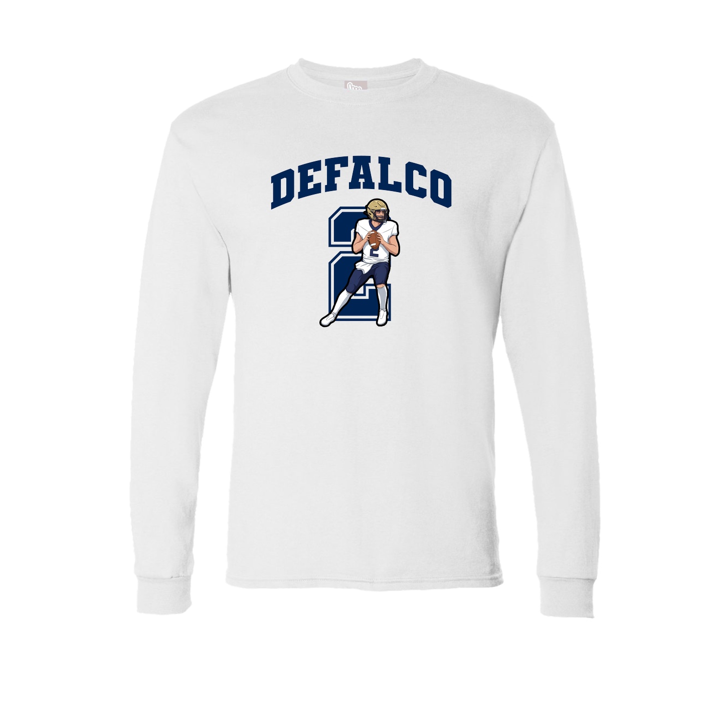 Long Sleeve Tee — Number in White