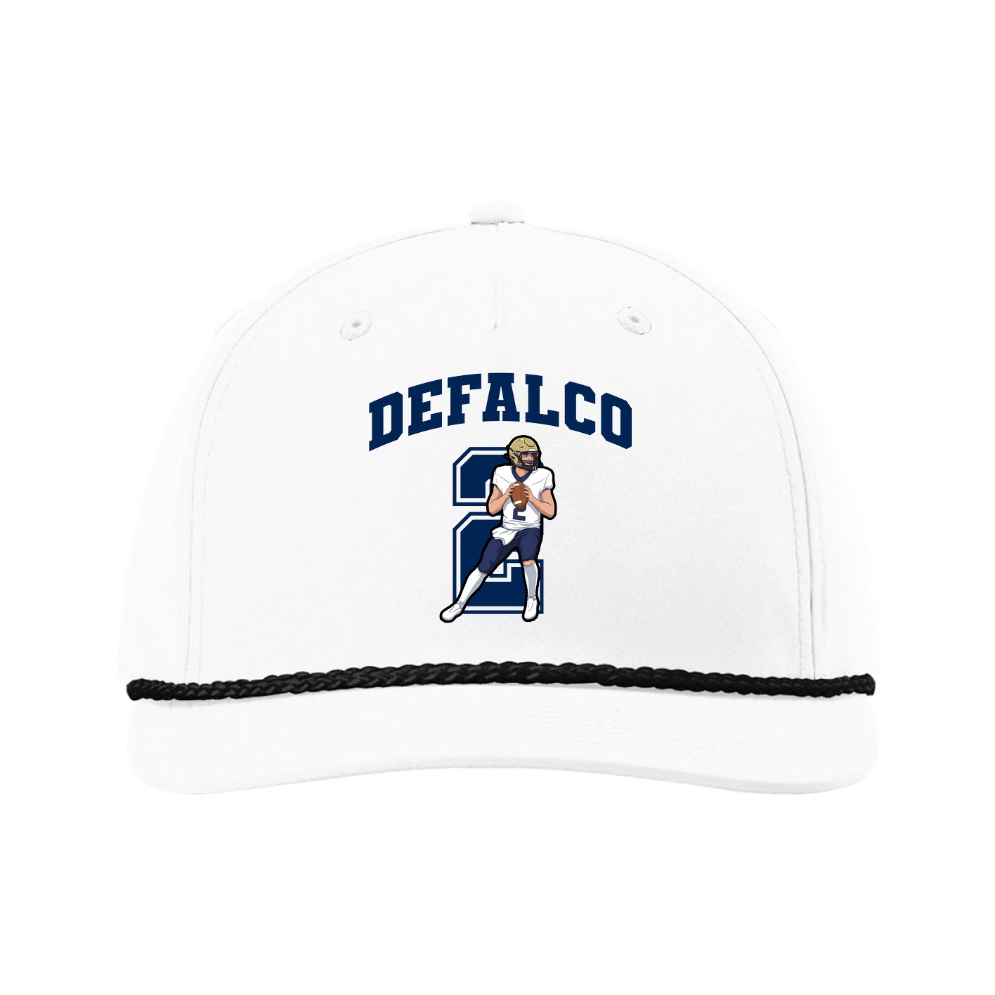 Five-Panel Classic Rope Cap — Number in White