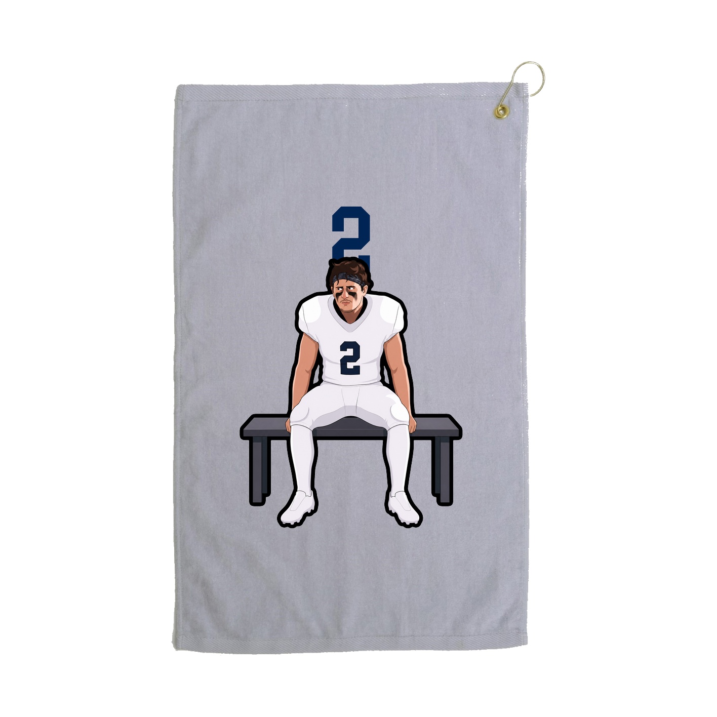 Golf Towel — Number Top in Grey