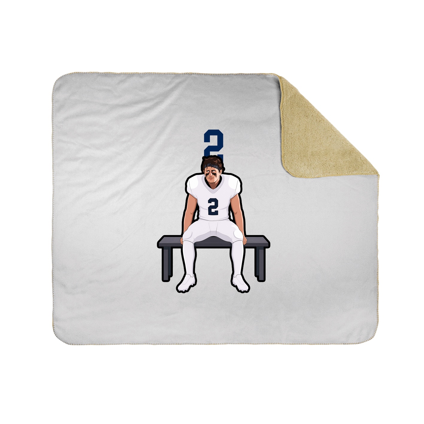 Throw Blanket — Number Top in White