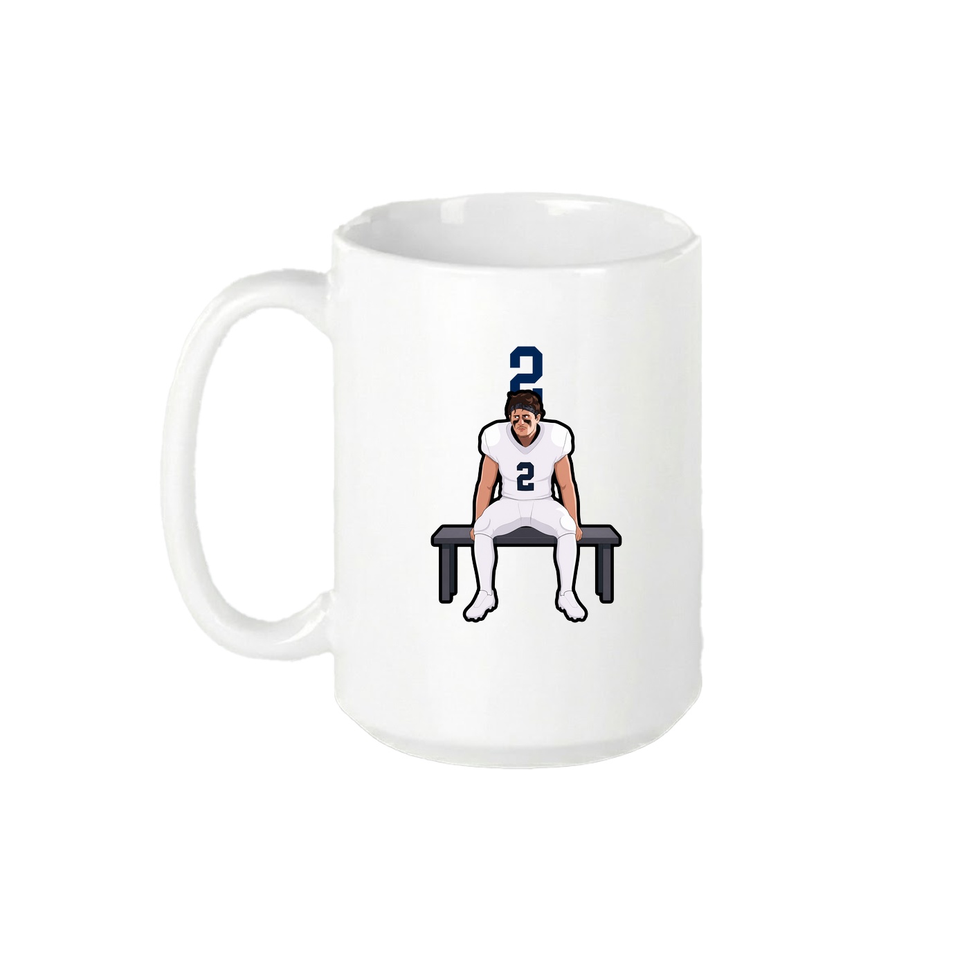 15oz Coffee Mug — Number Top in White