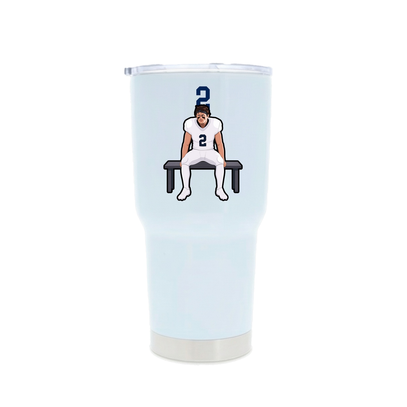 30oz Stainless Steel Tumbler — Number Top in White