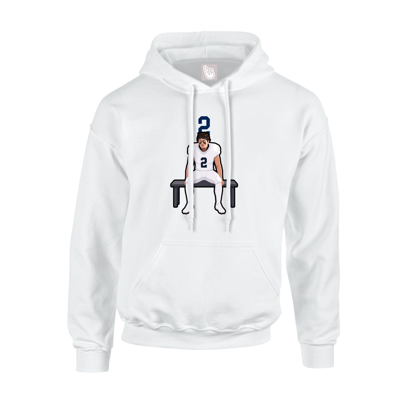 Youth Hoodie — Number Top in White