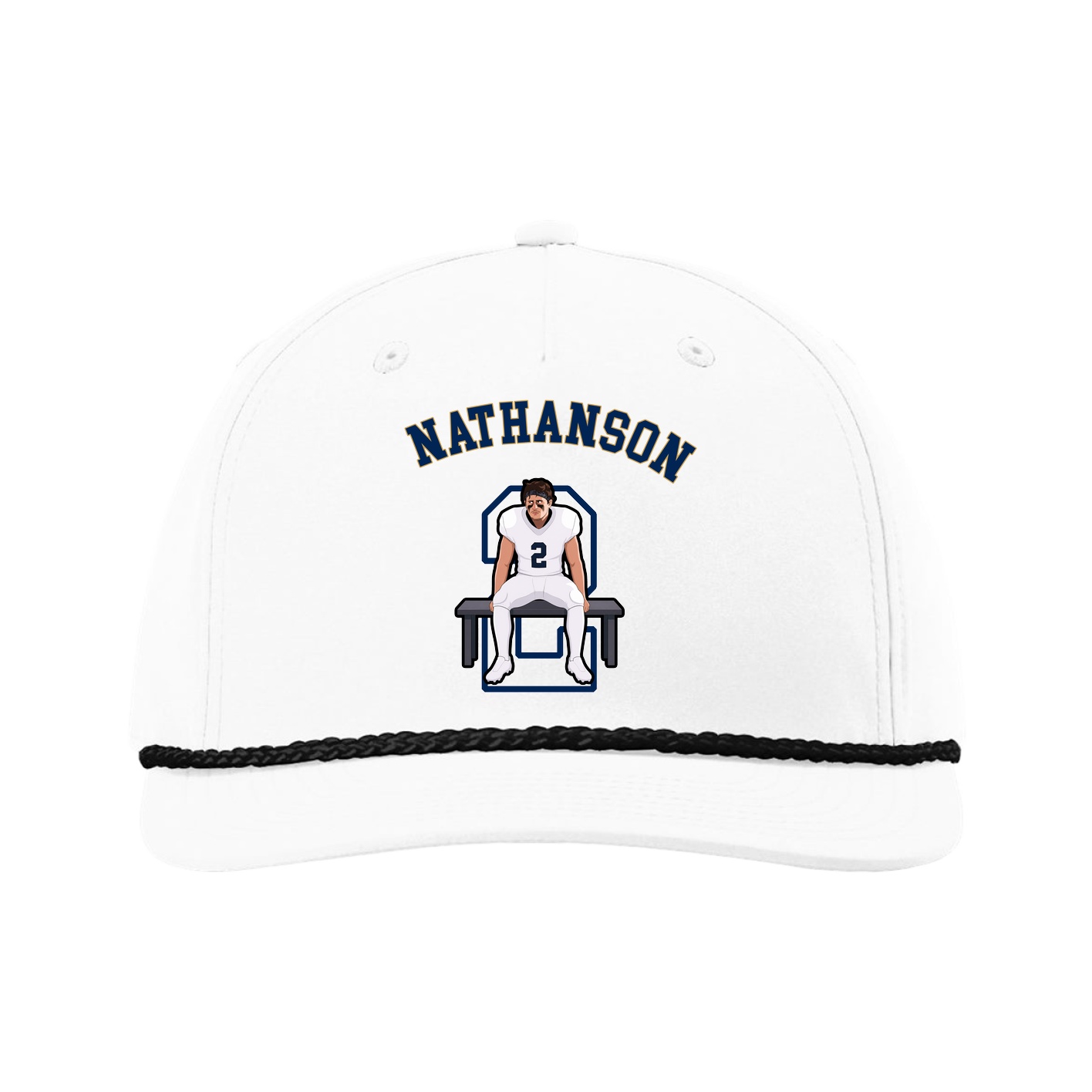 Five-Panel Classic Rope Cap — Shirsey Arch in White