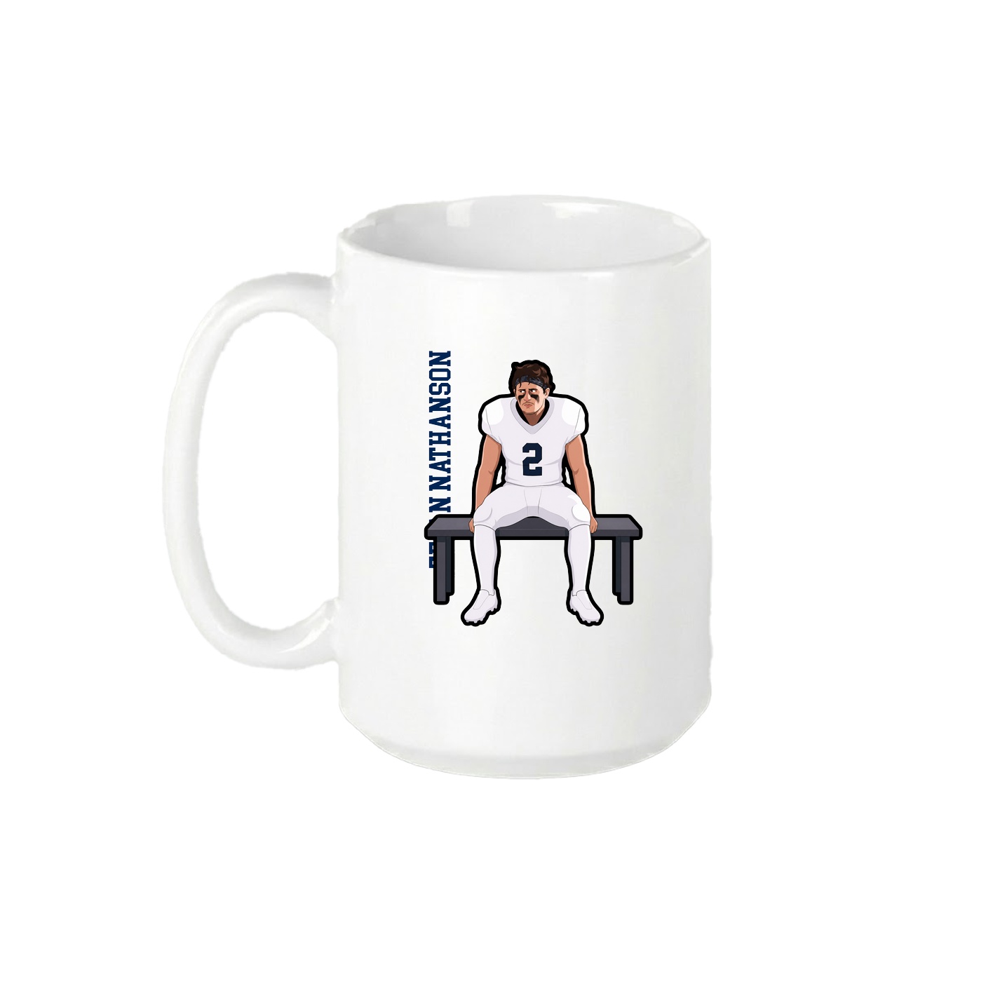 15oz Coffee Mug — Name Vertical in White