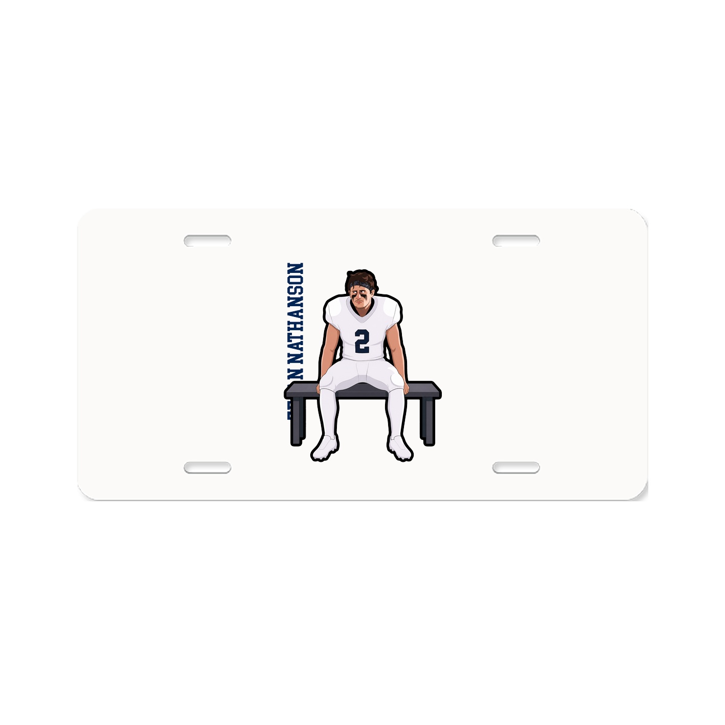 License Plate — Name Vertical in Classic