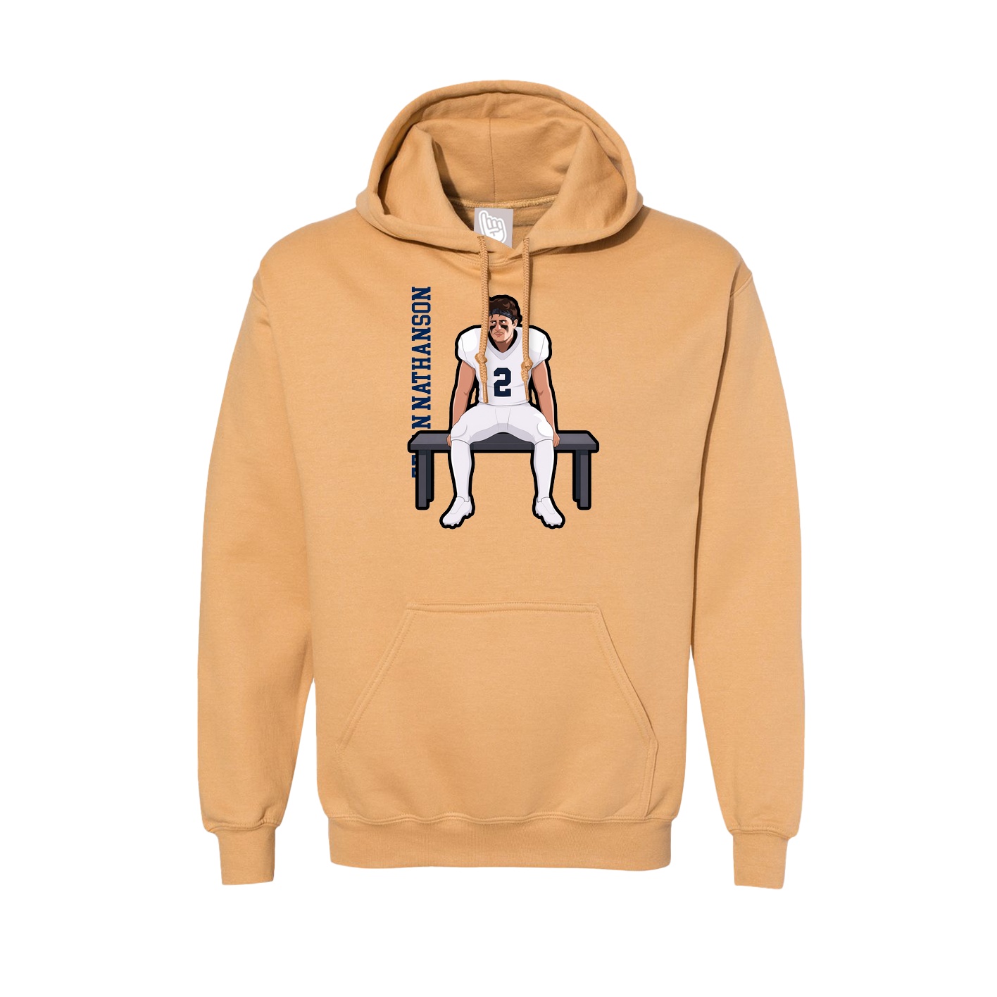 Hoodie — Name Vertical in Vegas Gold