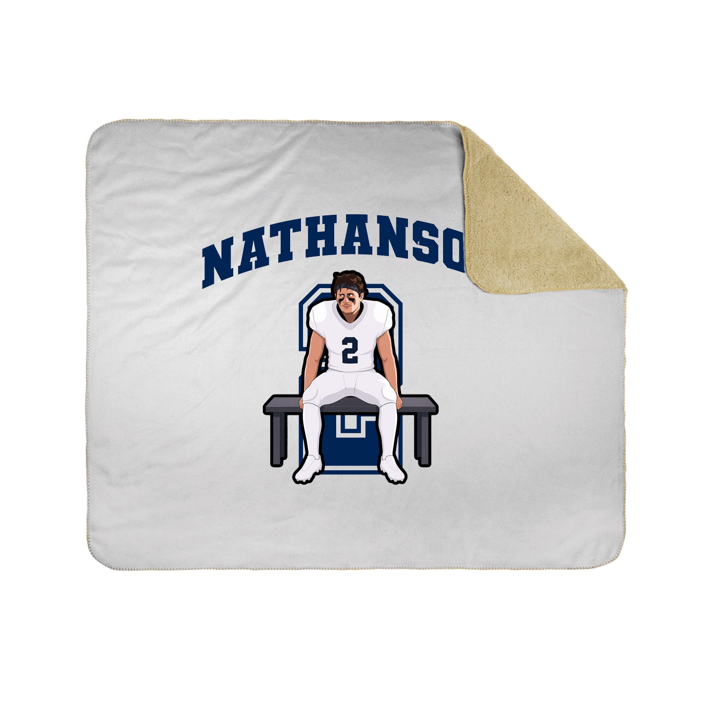 Throw Blanket — Number in White