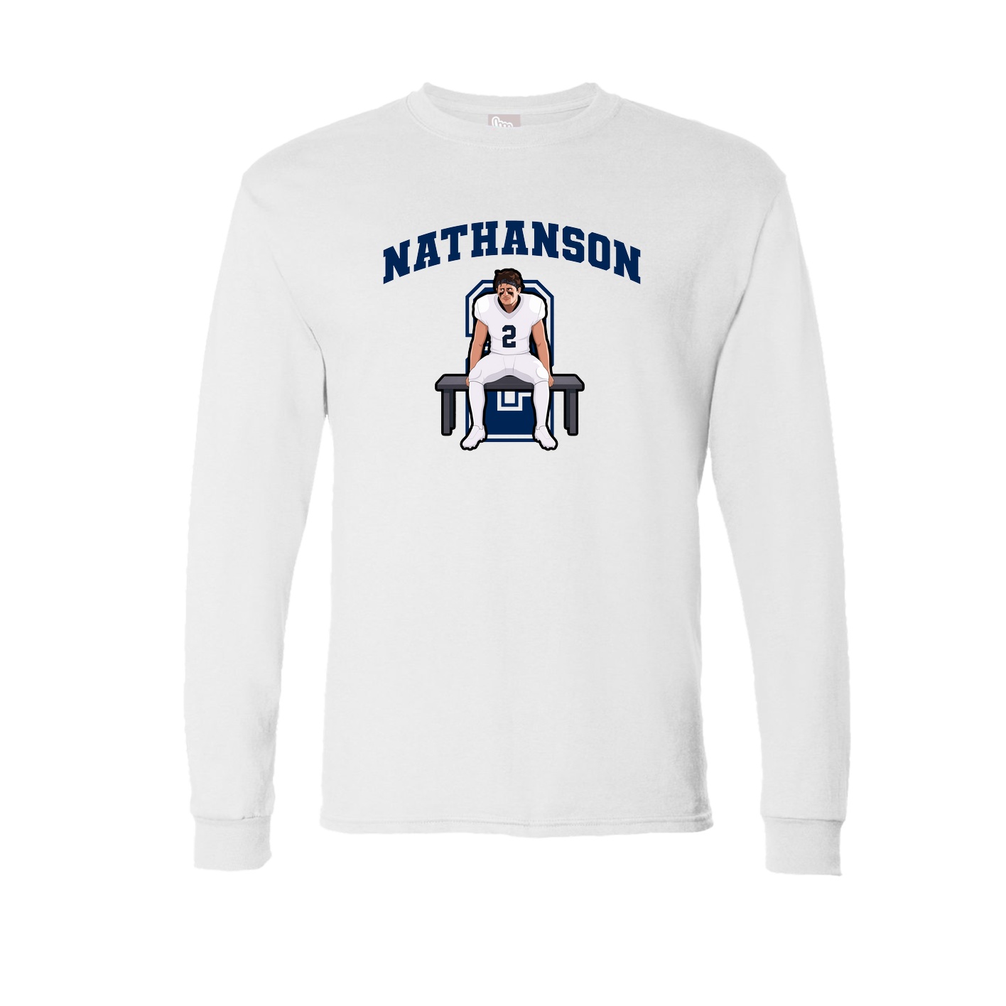Long Sleeve Tee — Number in White