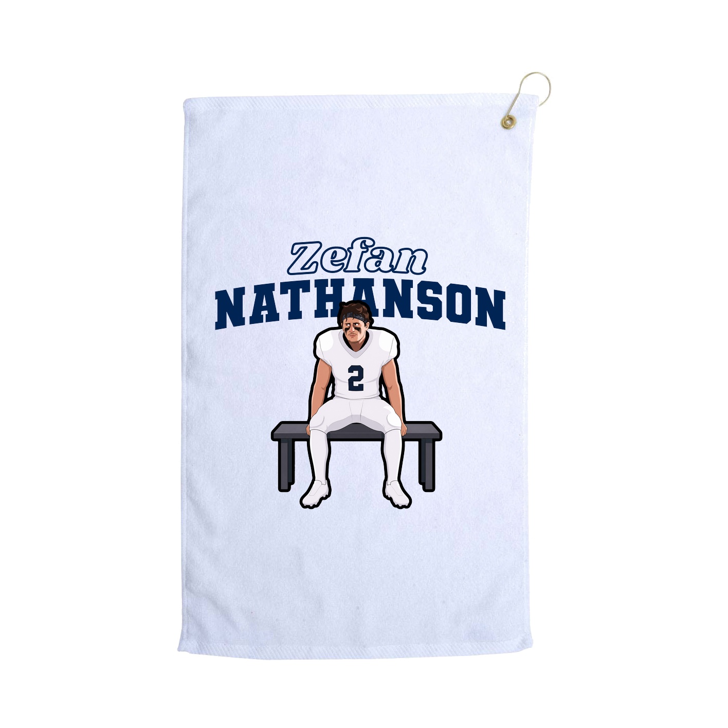 Golf Towel — Name Arch in White