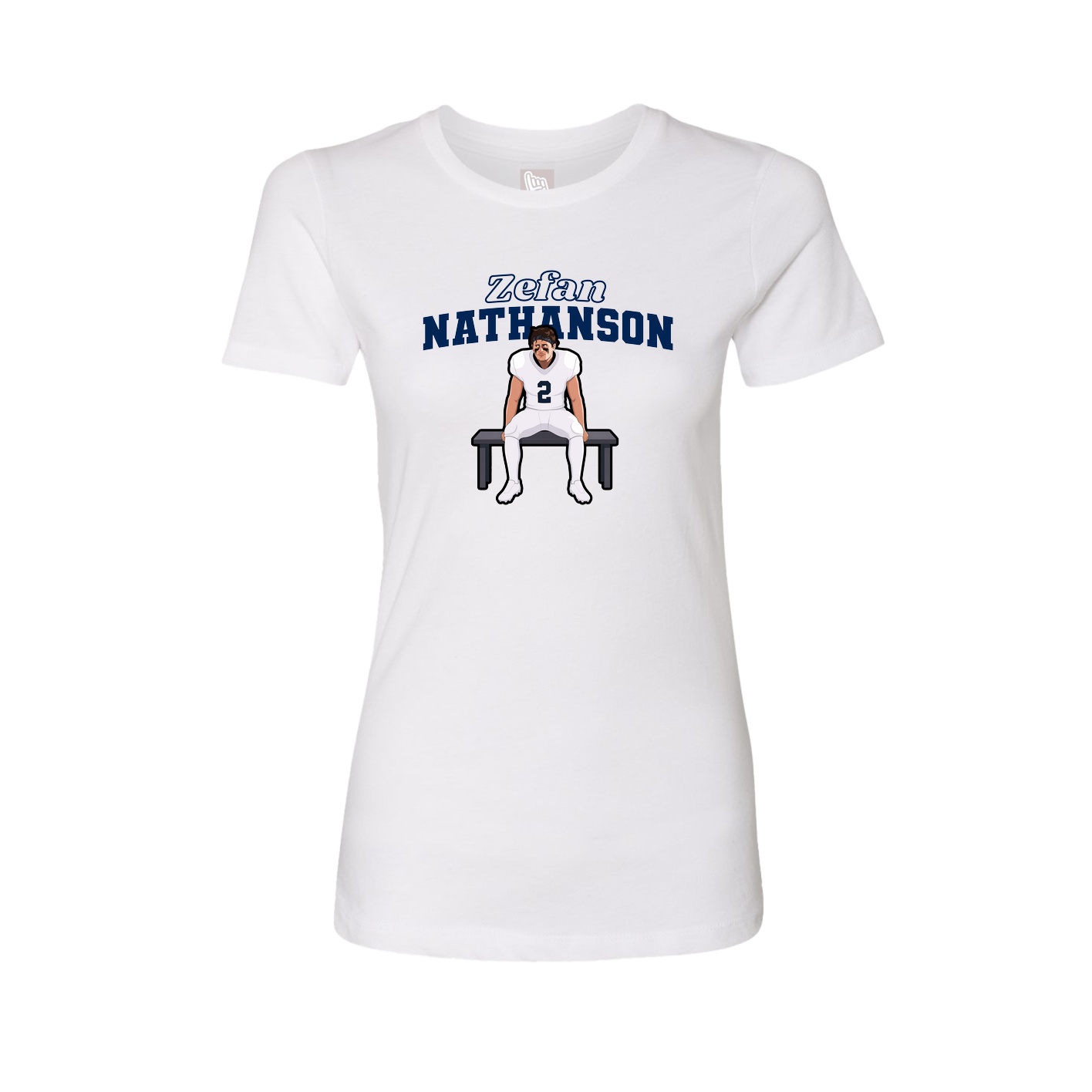 Fitted Women's Tee — Name Arch in White