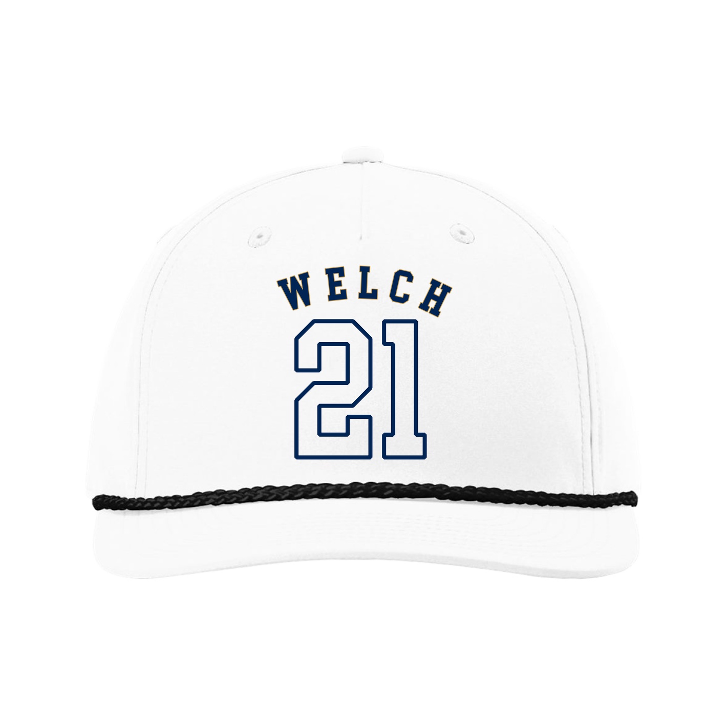 Five-Panel Classic Rope Cap — Shirsey Arch in White