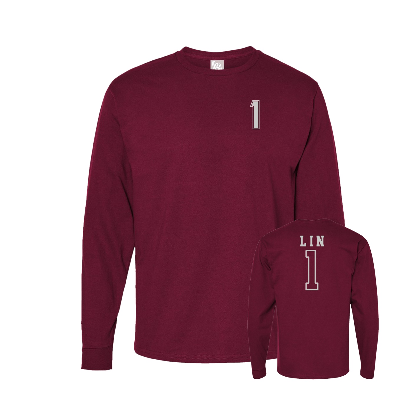 Long Sleeve Tee — Chest Back in Cardinal