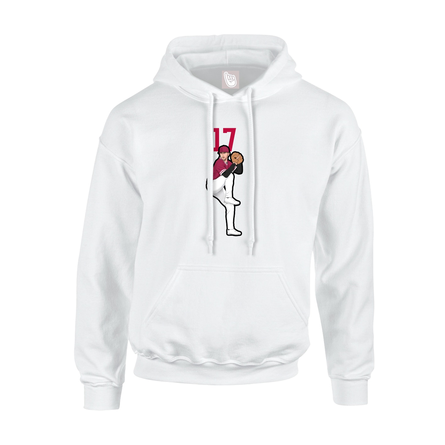 Youth Hoodie — Number Top in White
