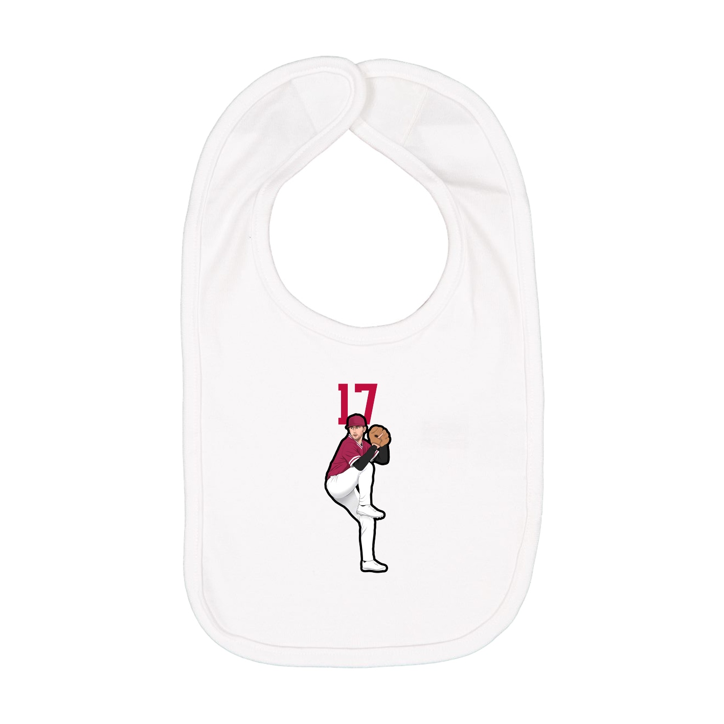 Infant Bib — Number Top in White