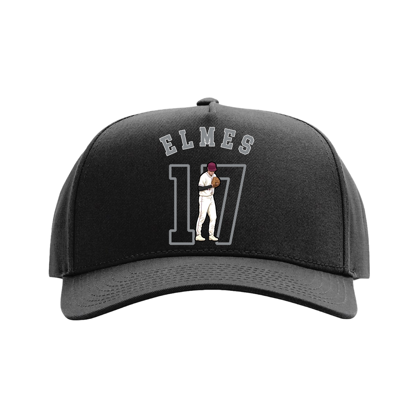 Full Fabric Five-Panel Champ Cap — Shirsey Arch in Black