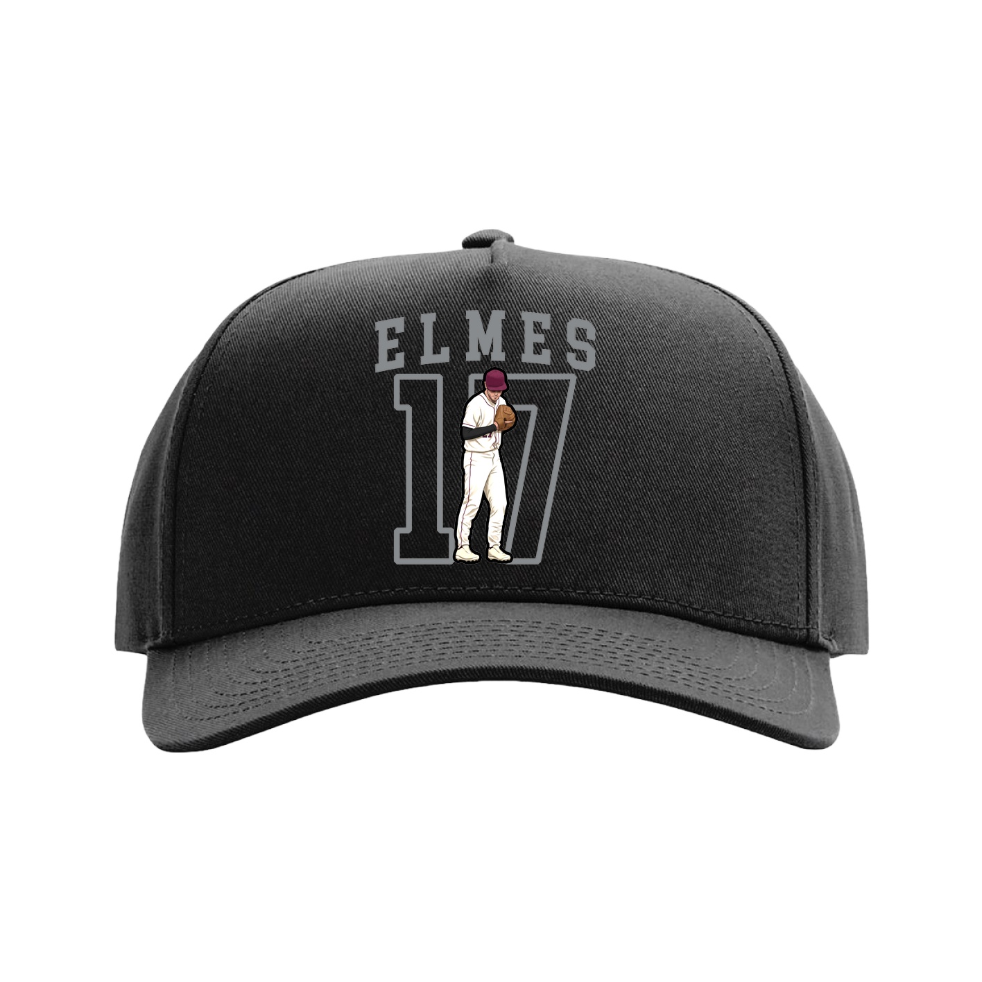 Full Fabric Five-Panel Champ Cap — Shirsey in Black