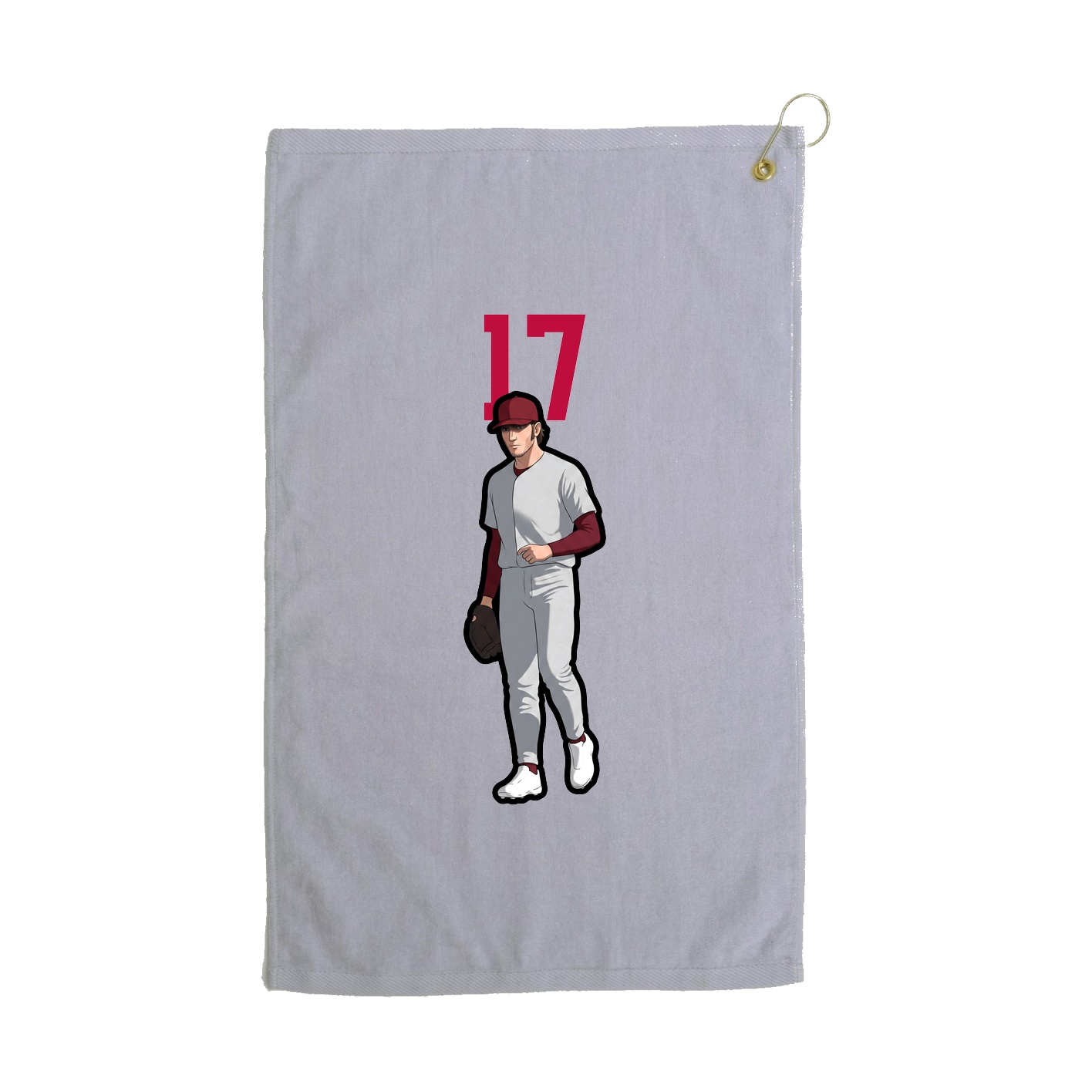 Golf Towel — Number Top in Grey