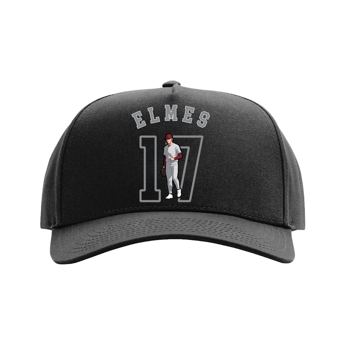 Full Fabric Five-Panel Champ Cap — Shirsey Arch in Black