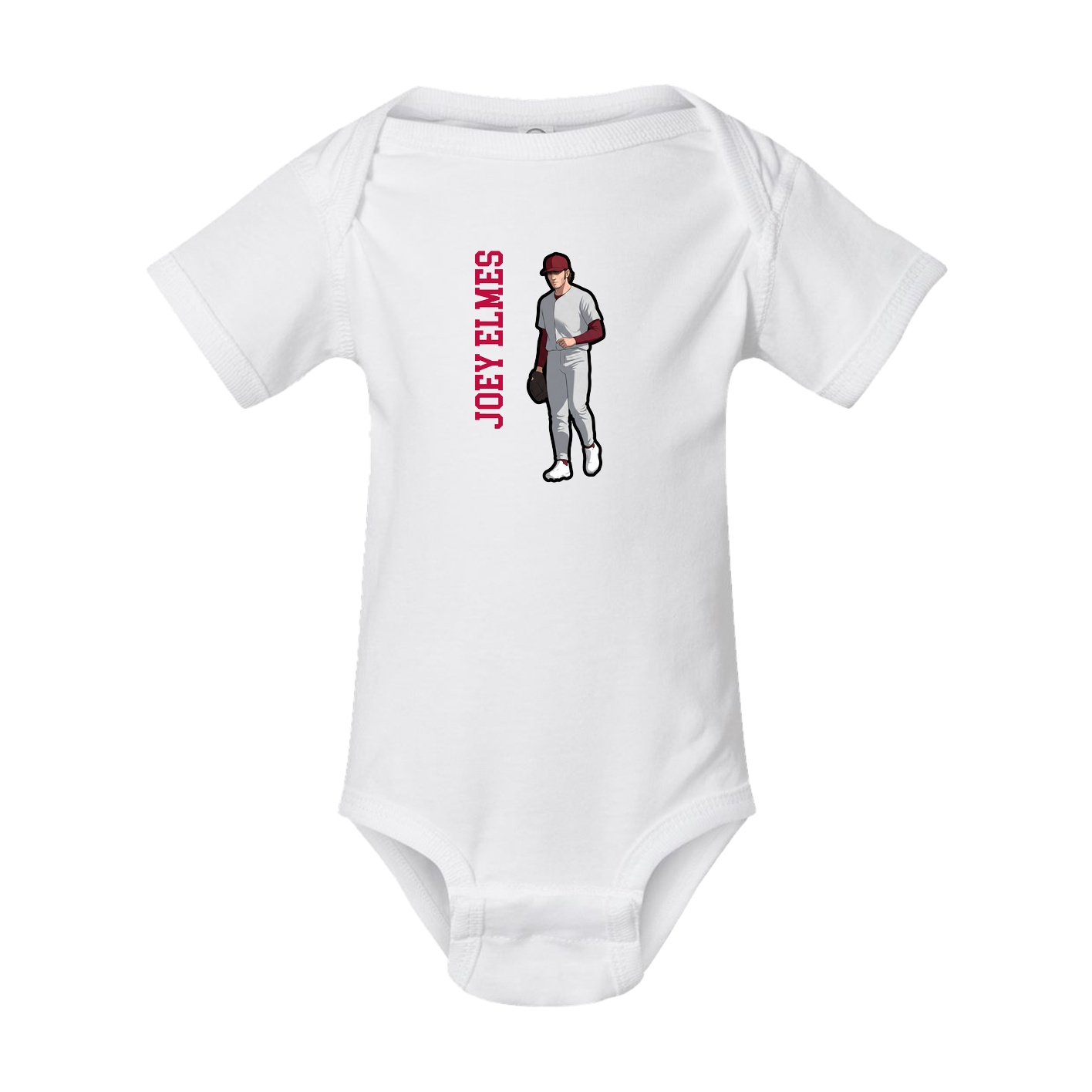 Baby Onesie — Name Vertical in White