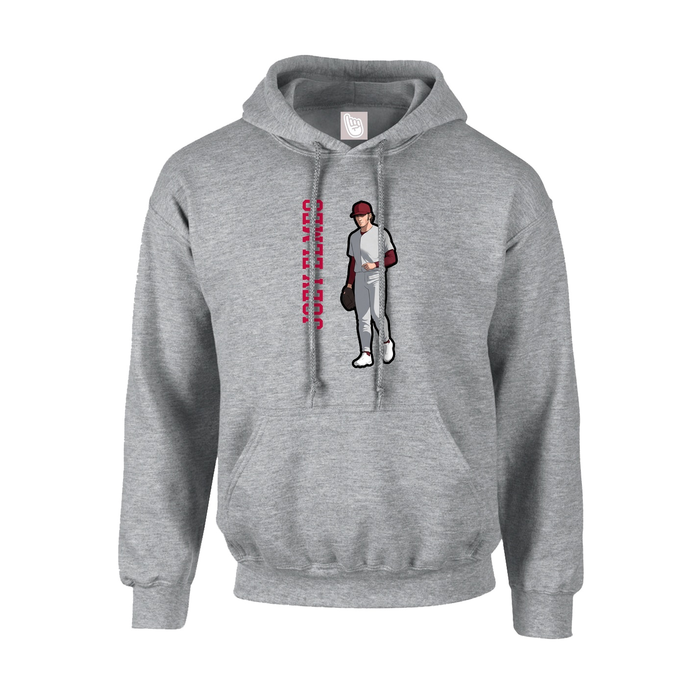 Hoodie — Name Vertical in Grey