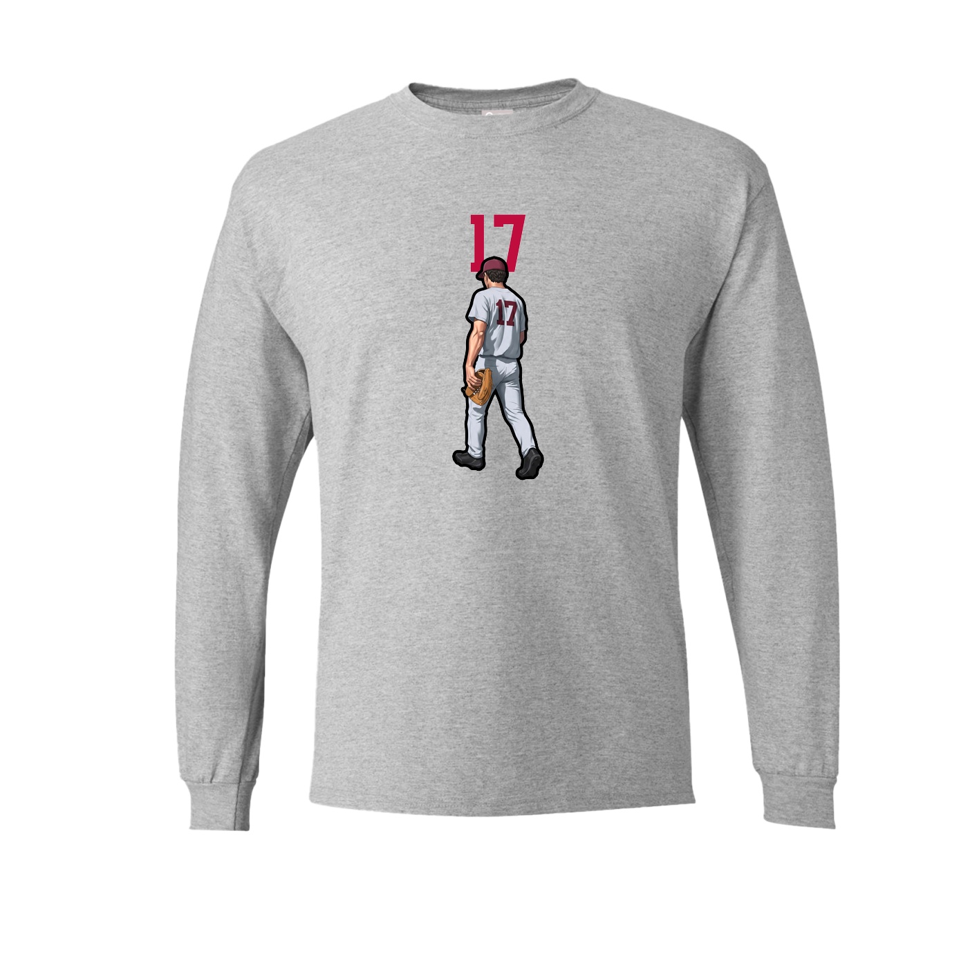 Long Sleeve Tee — Number Top in Grey