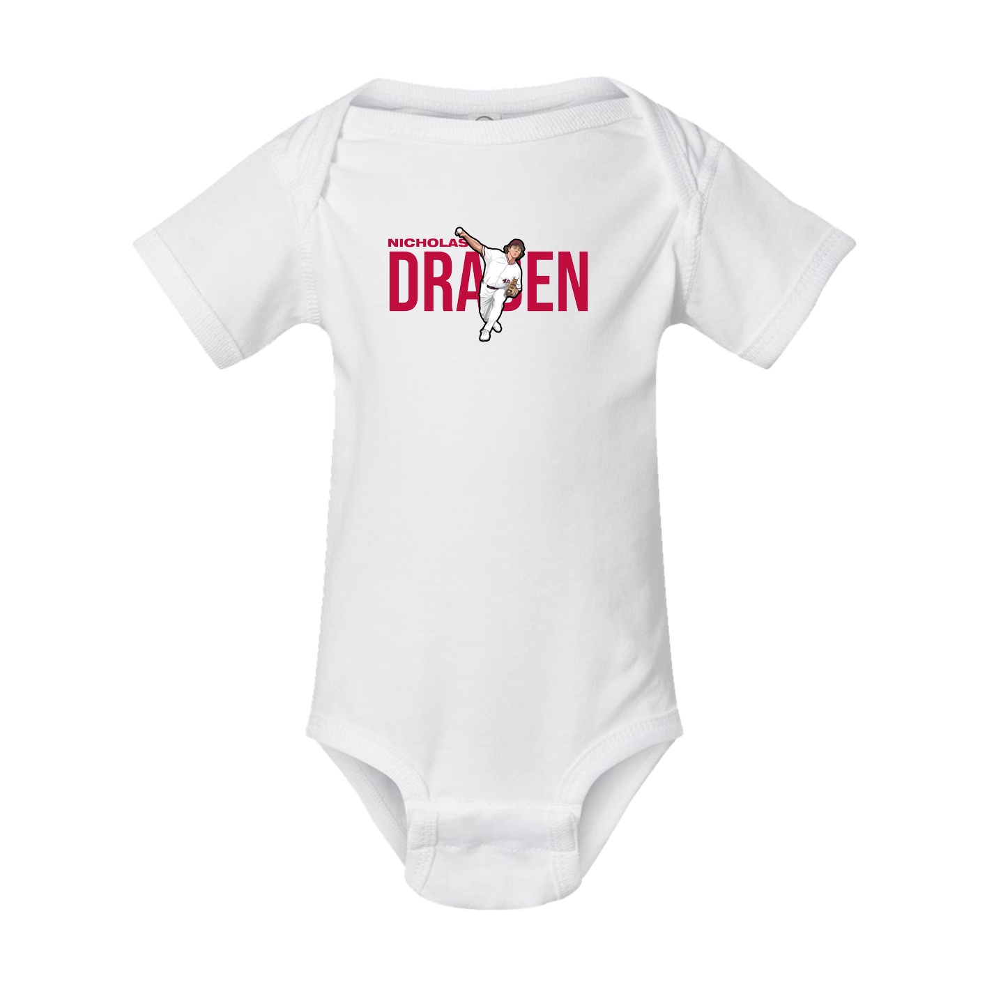 Baby Onesie — Player Name in White