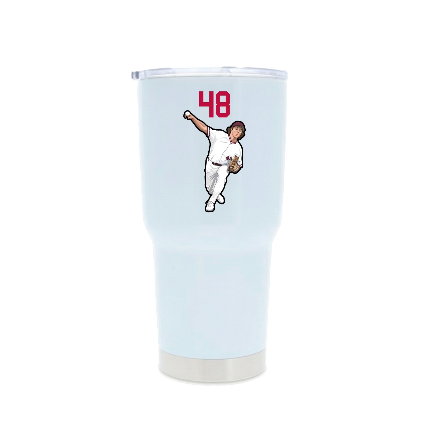 30oz Stainless Steel Tumbler — Number Top in White