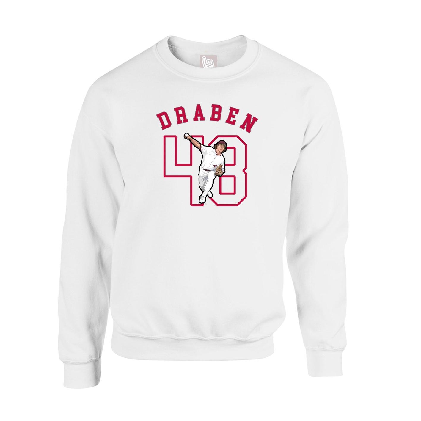 Fleece Crew — Shirsey Arch in White