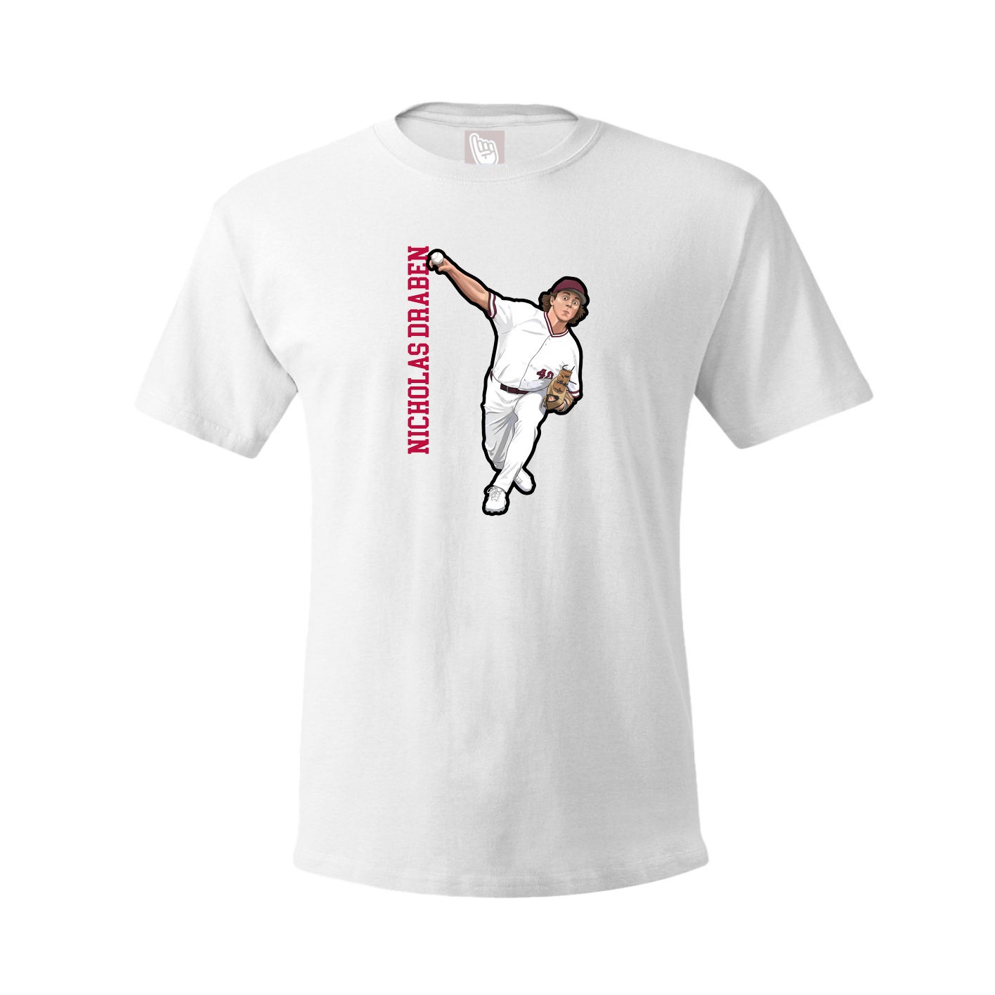 Youth Tee — Name Vertical in White