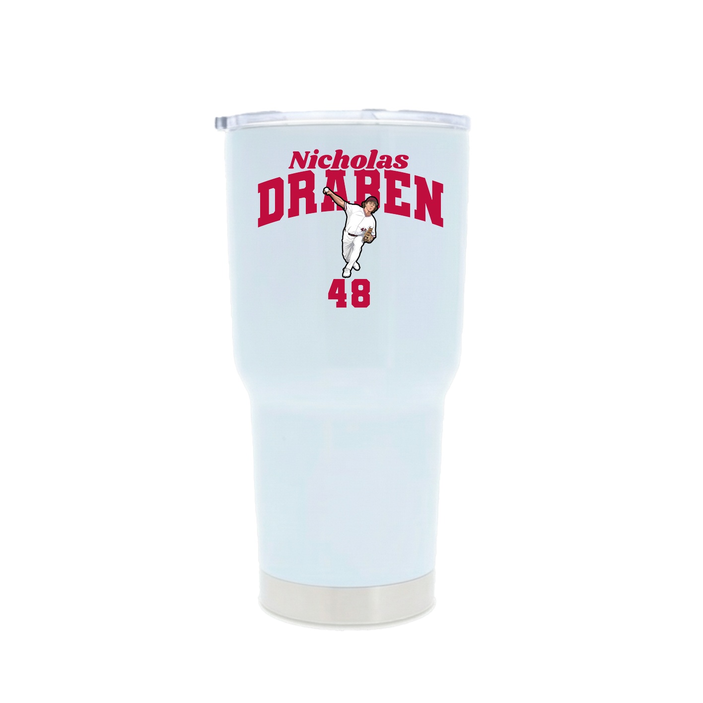 30oz Stainless Steel Tumbler — Signature Arch in White