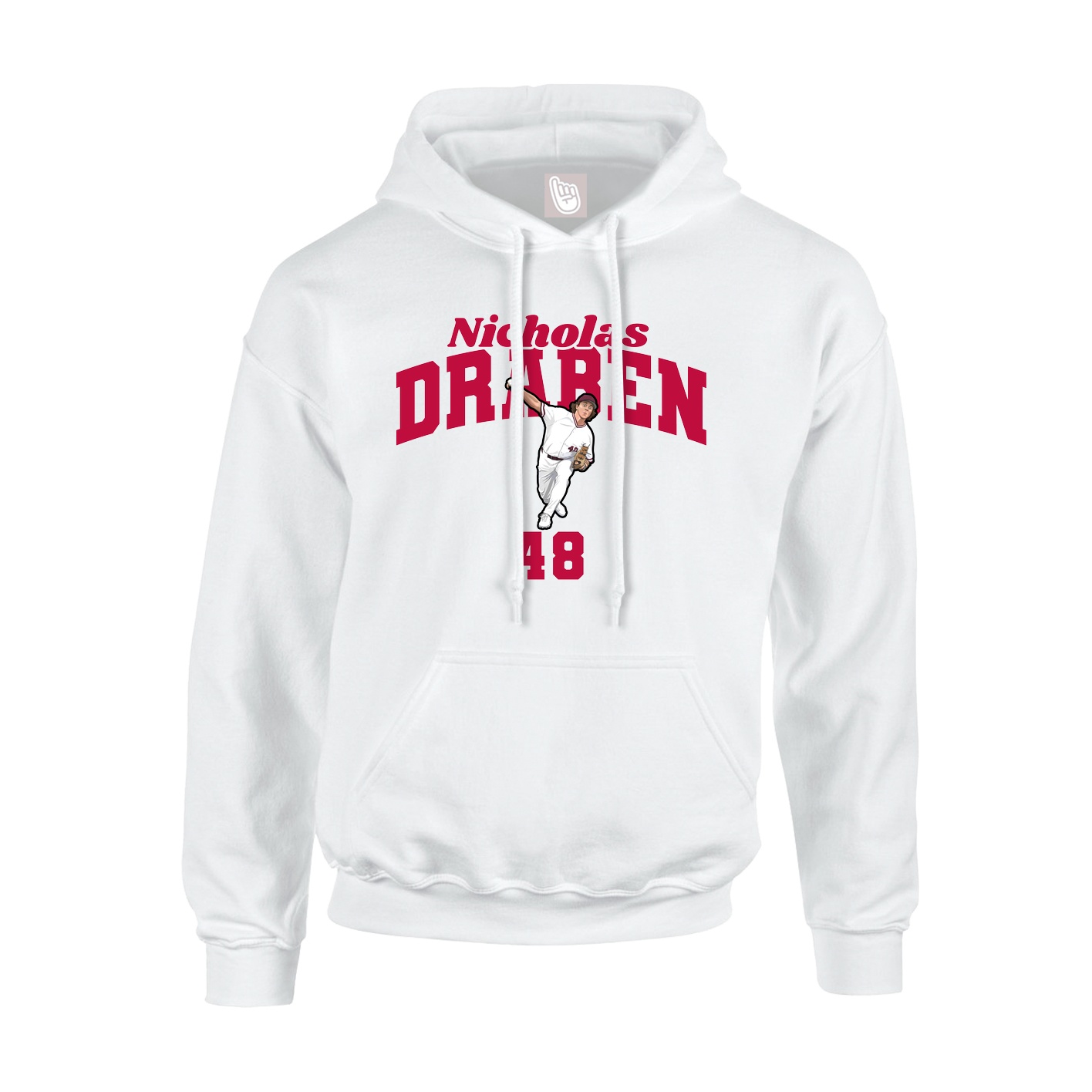 Youth Hoodie — Signature Arch in White