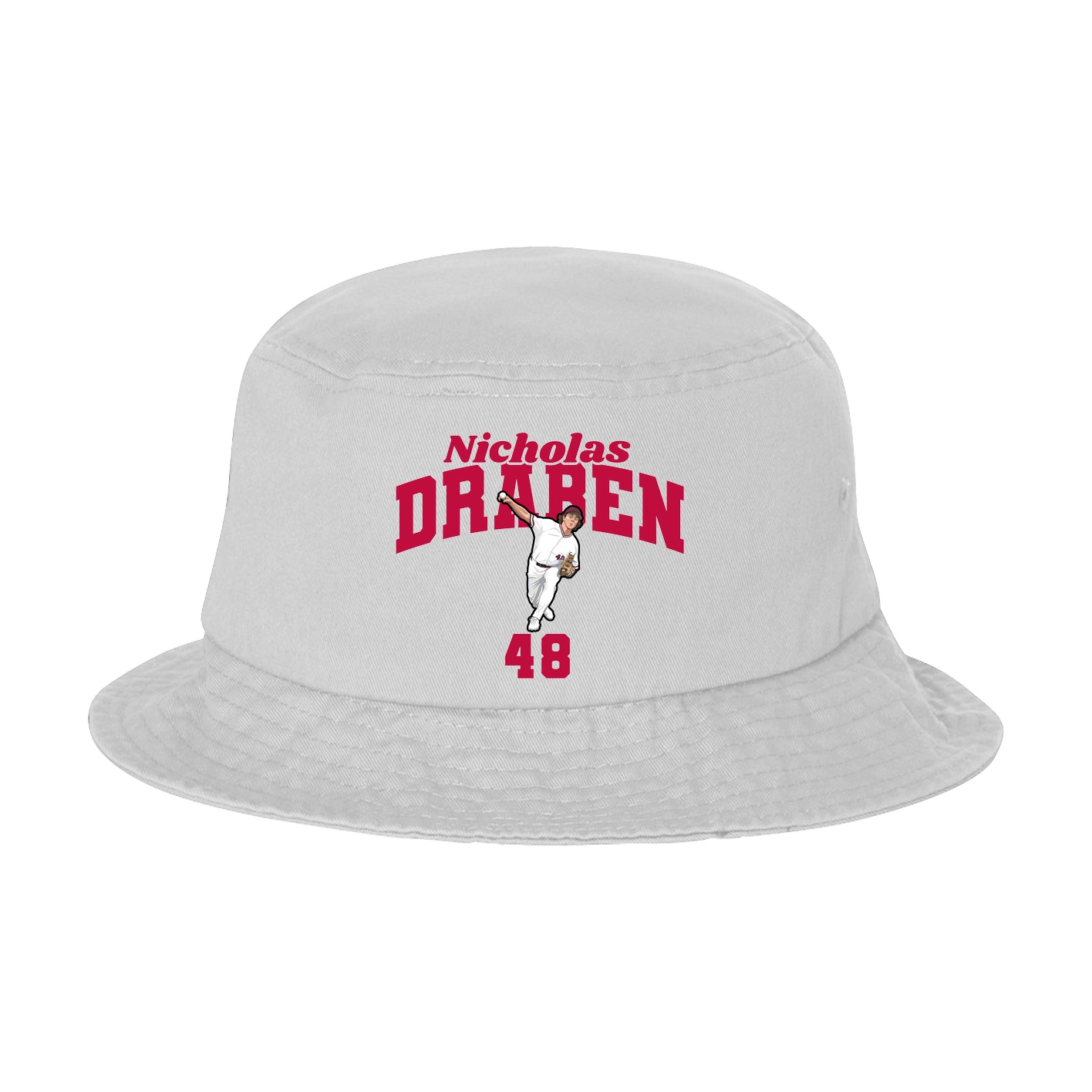 Bucket Cap — Signature Arch in White