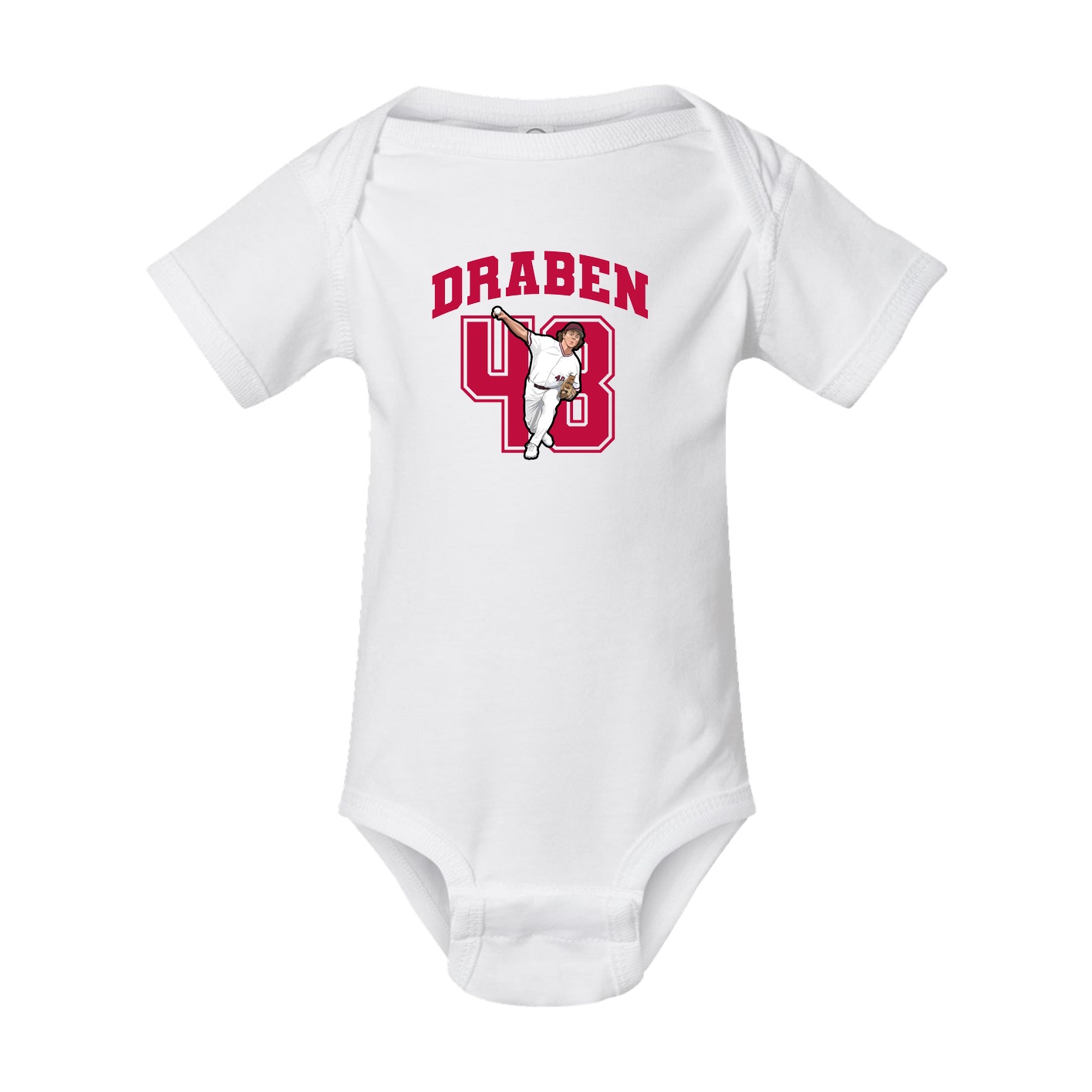 Baby Onesie — Number in White