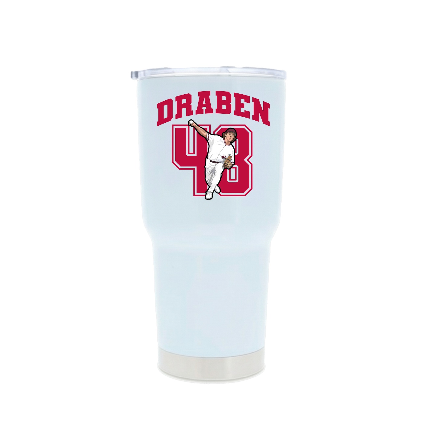 30oz Stainless Steel Tumbler — Number in White