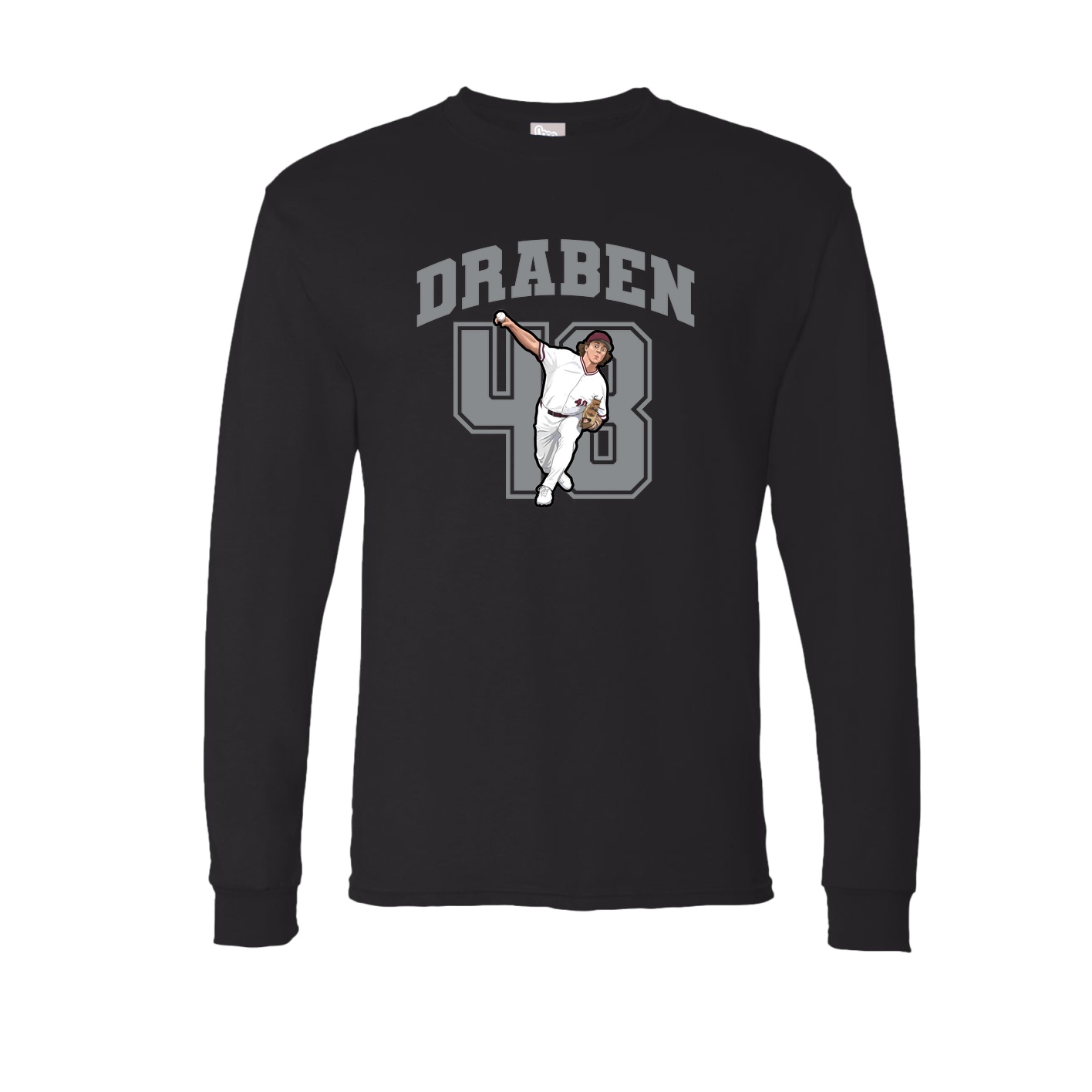 Long Sleeve Tee — Number in Black