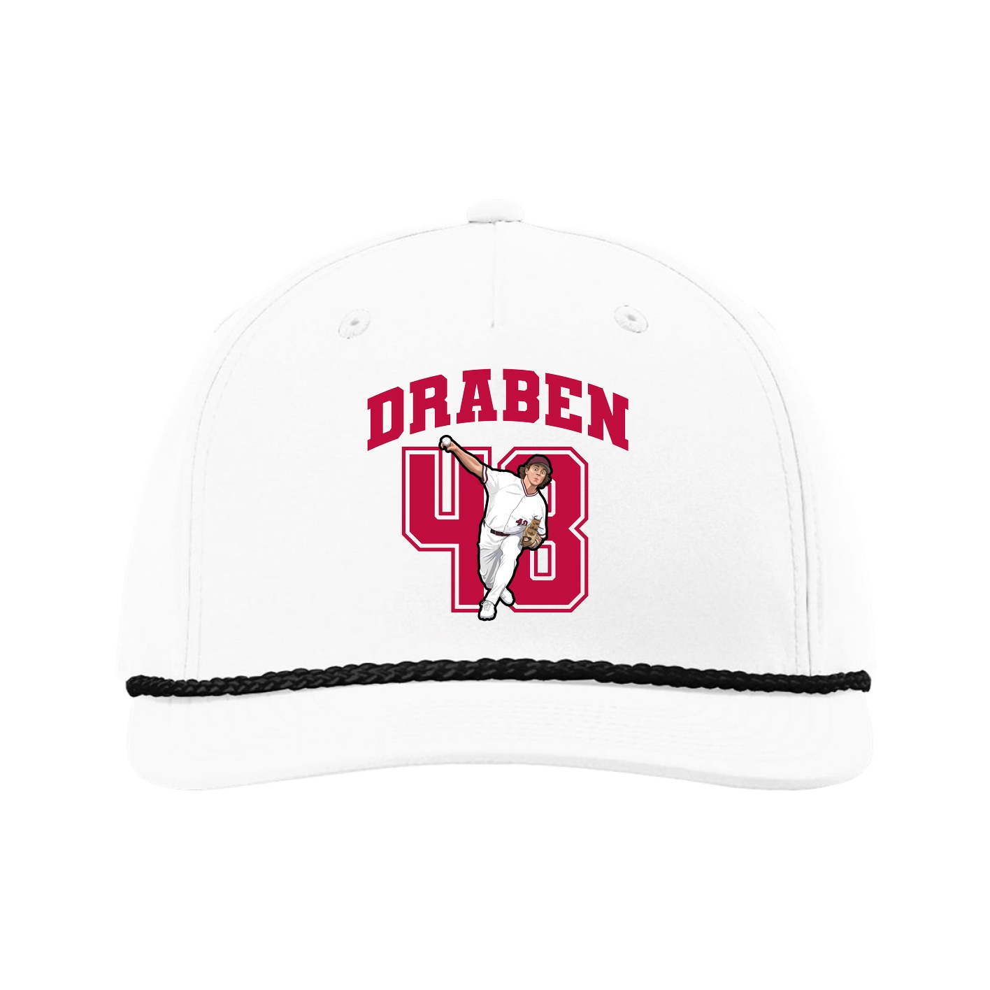 Five-Panel Classic Rope Cap — Number in White