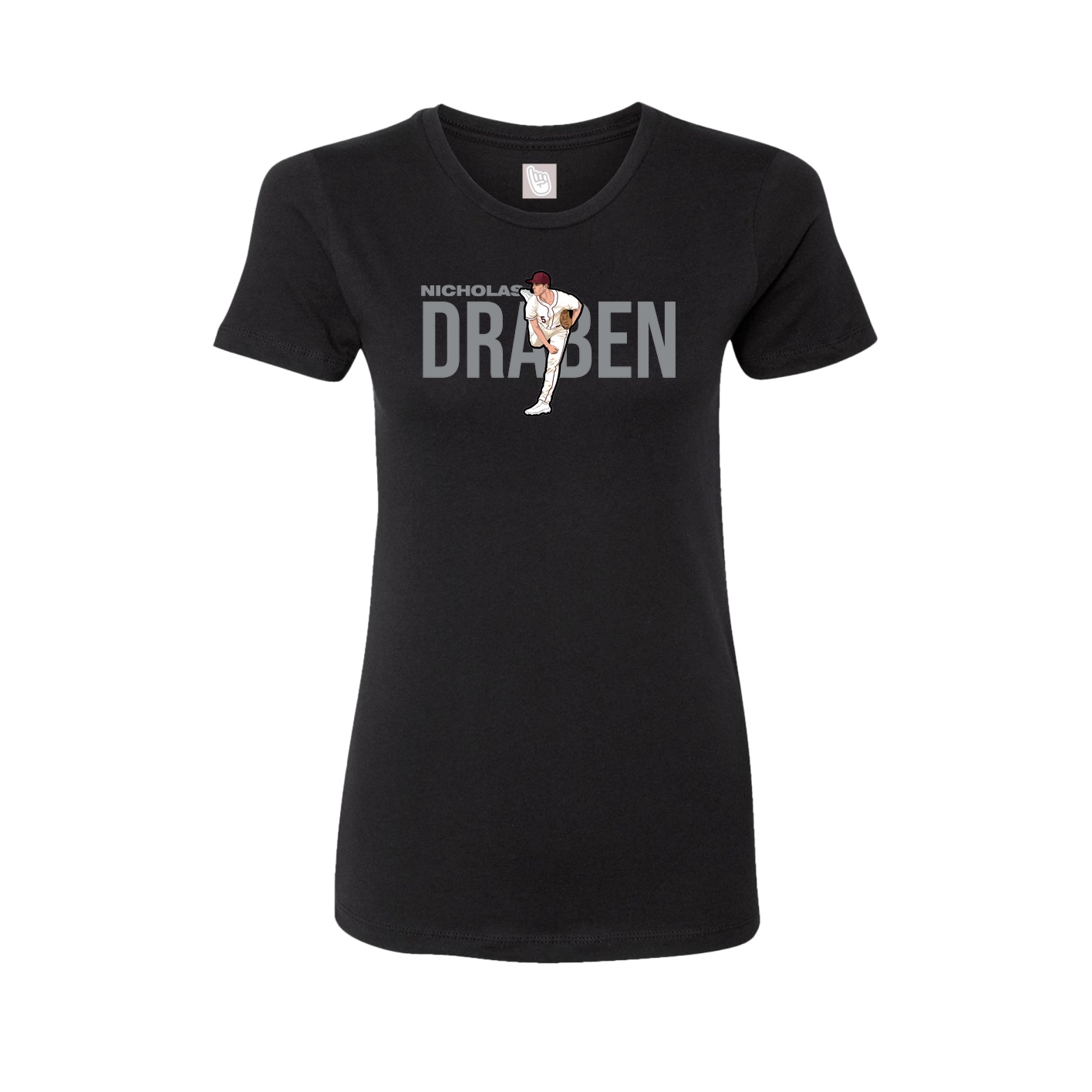 Fitted Women's Tee — Player Name in Black