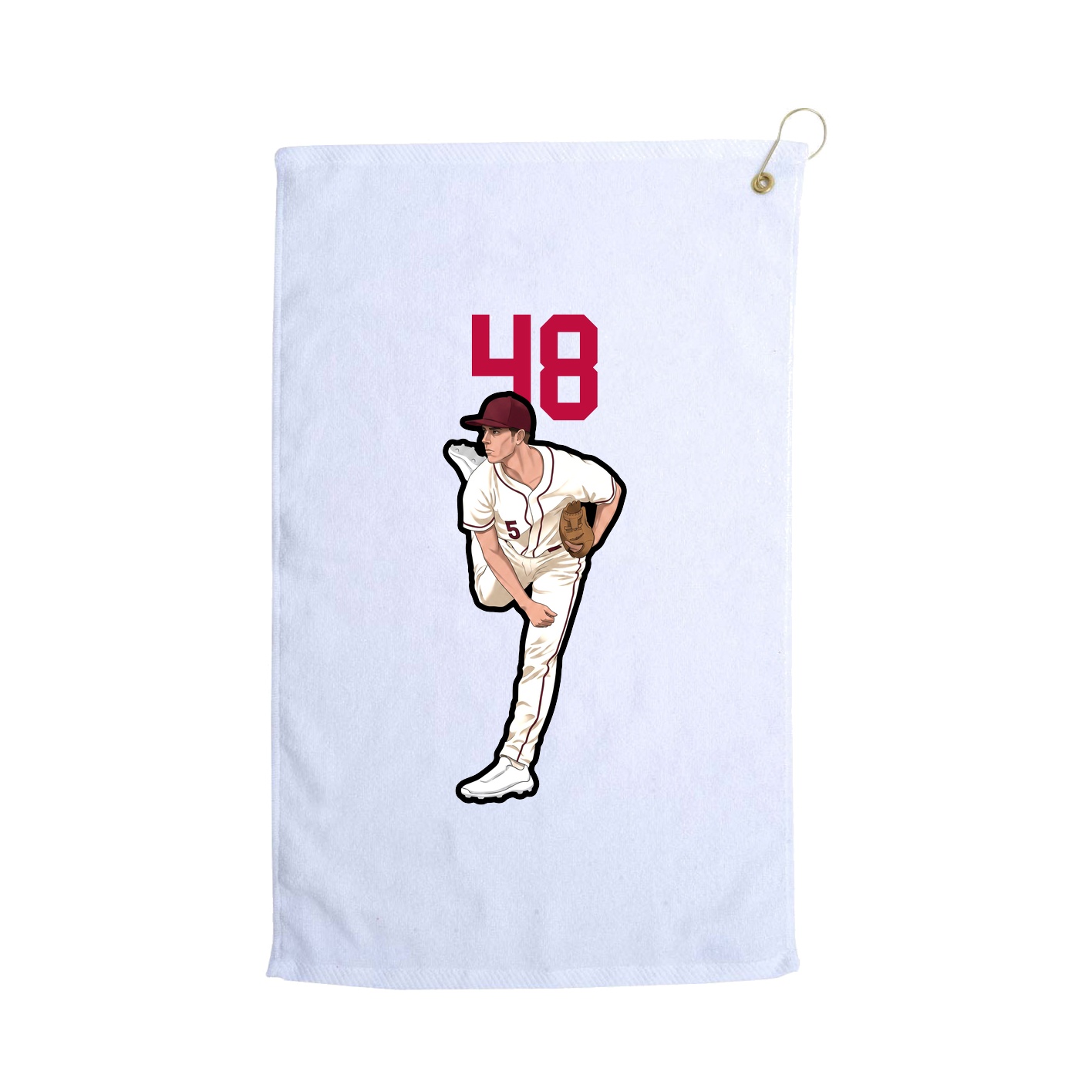 Golf Towel — Number Top in White